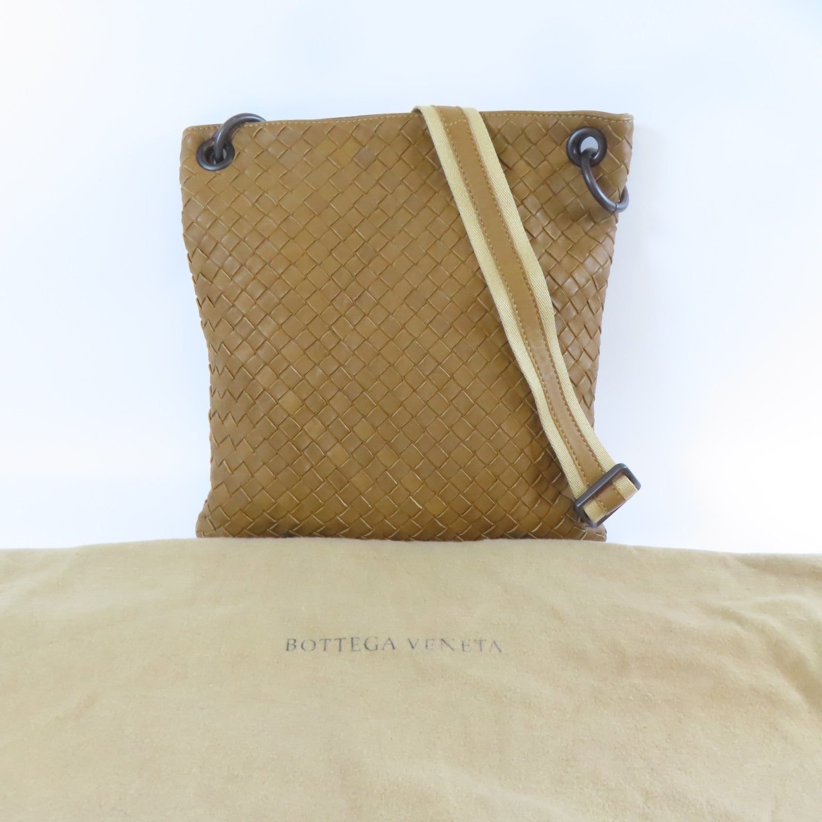 BOTTEGA VENETA 織紋皮革Shoulder Bag肩背袋啡色– Brand Off