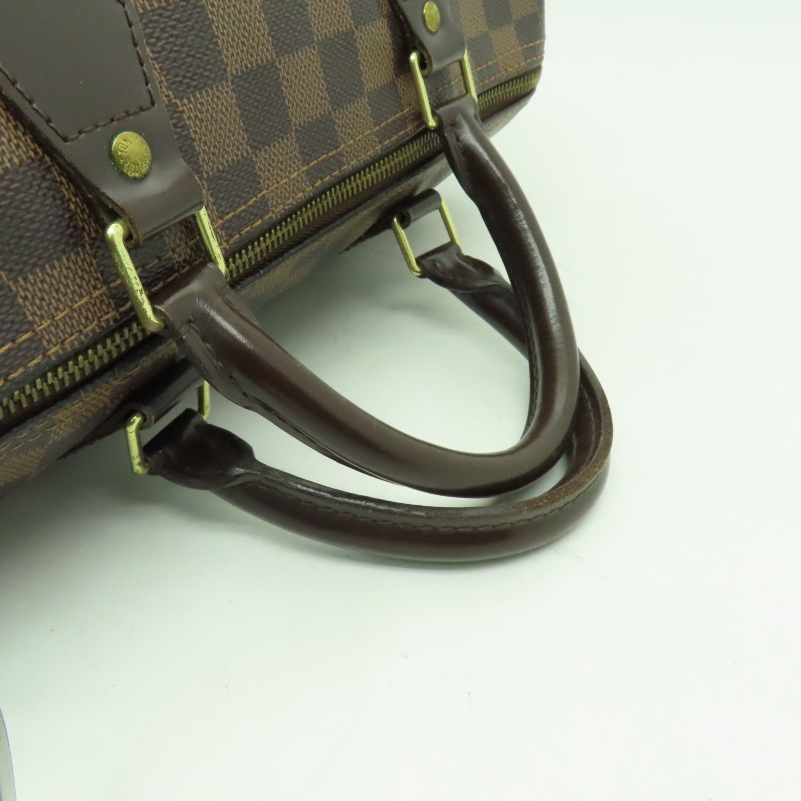LOUIS VUITTON 【激減優惠】Damier Ebene Speedy 30金扣手挽袋棕色