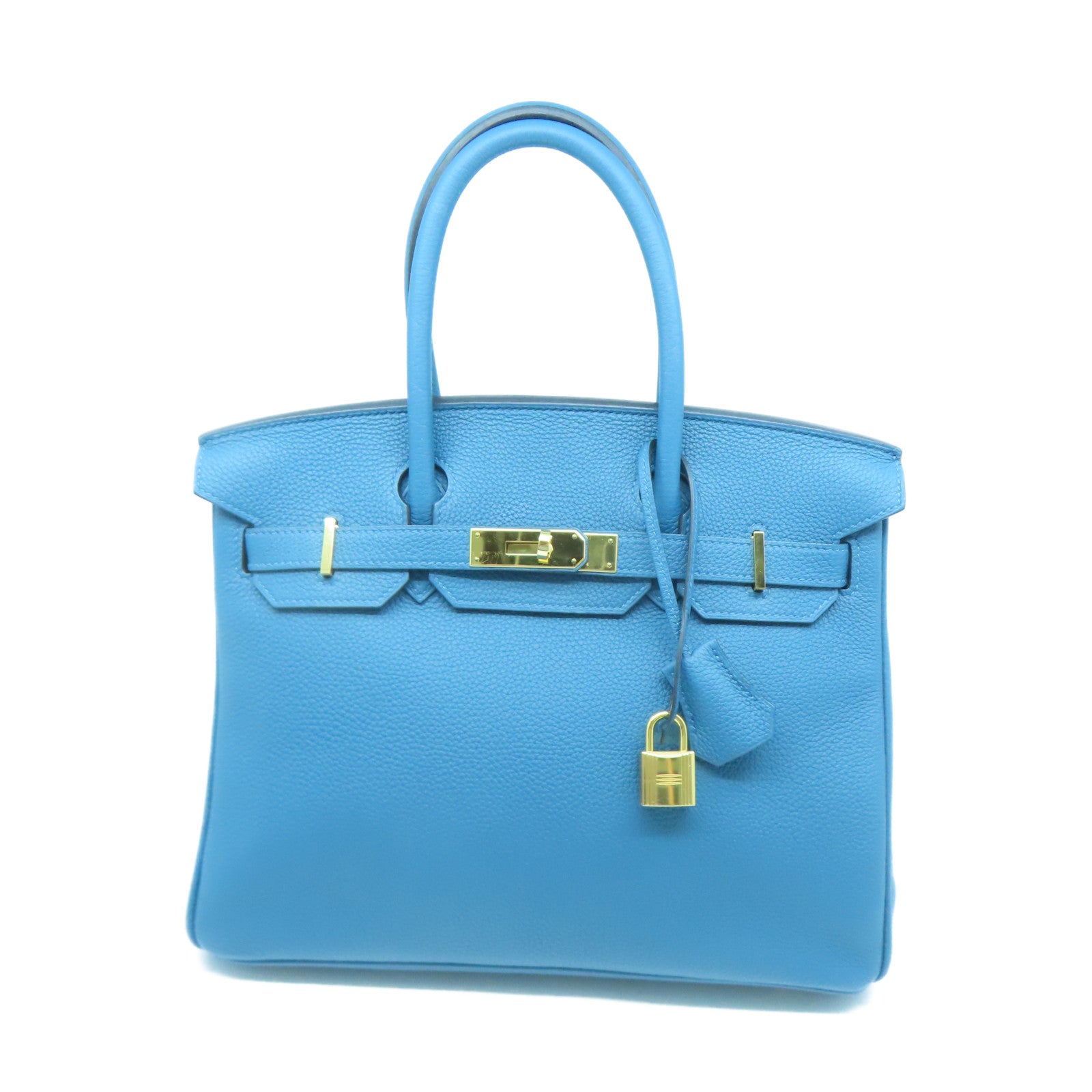 HERMES 【激減優惠】Taurillon Clemence皮革Birkin 30金扣手挽袋藍色