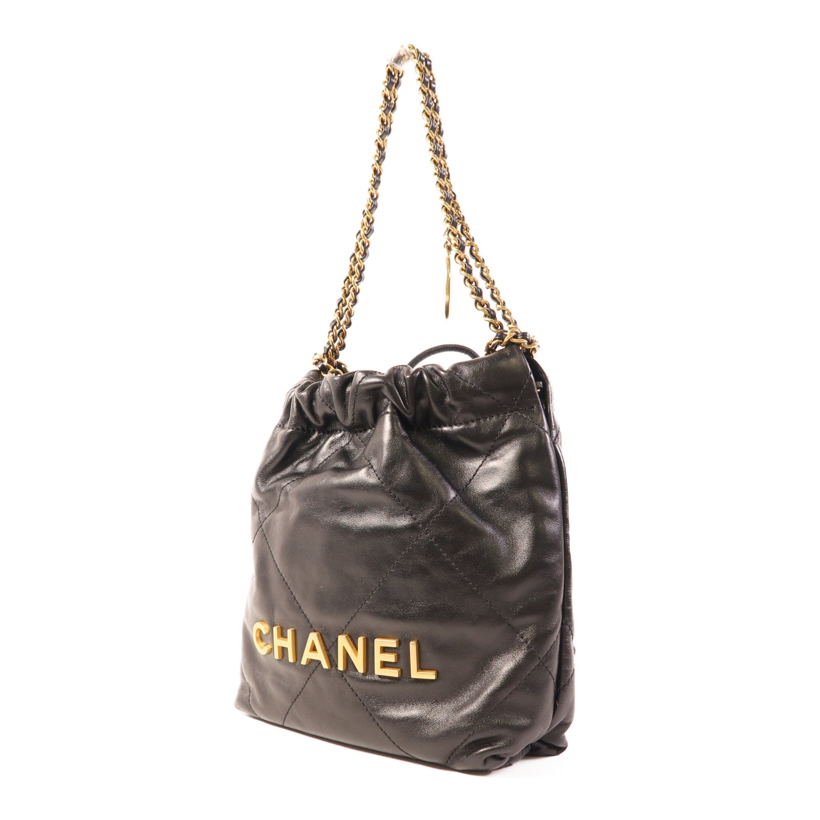 CHANEL 牛皮皮革Chanel 22 Mini金扣鏈帶手挽肩背兩用袋