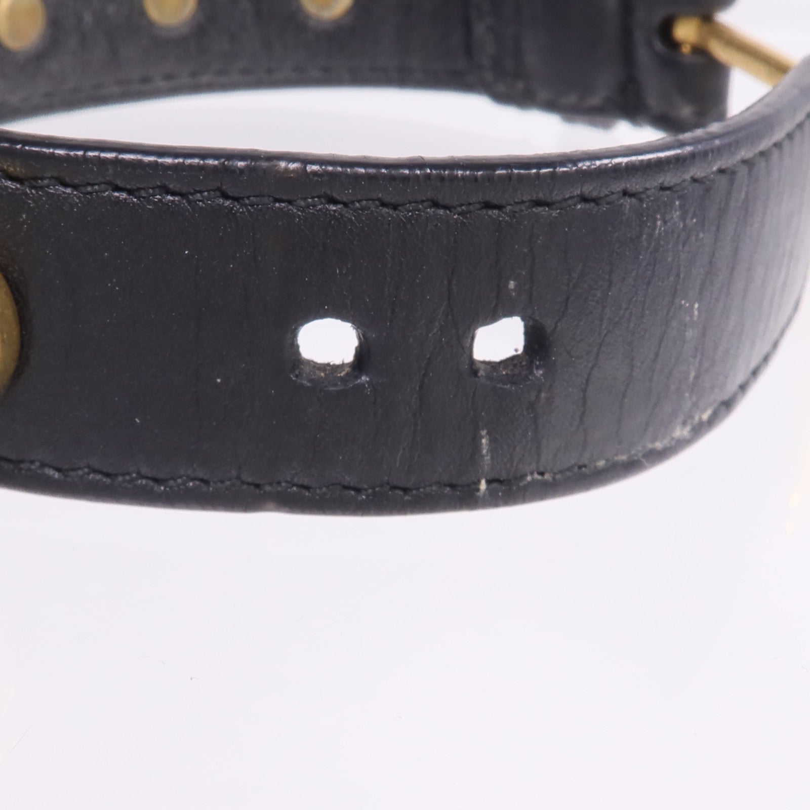 YVES SAINT LAURENT 牛皮皮革/金屬Studded De Force Bracelet手帶