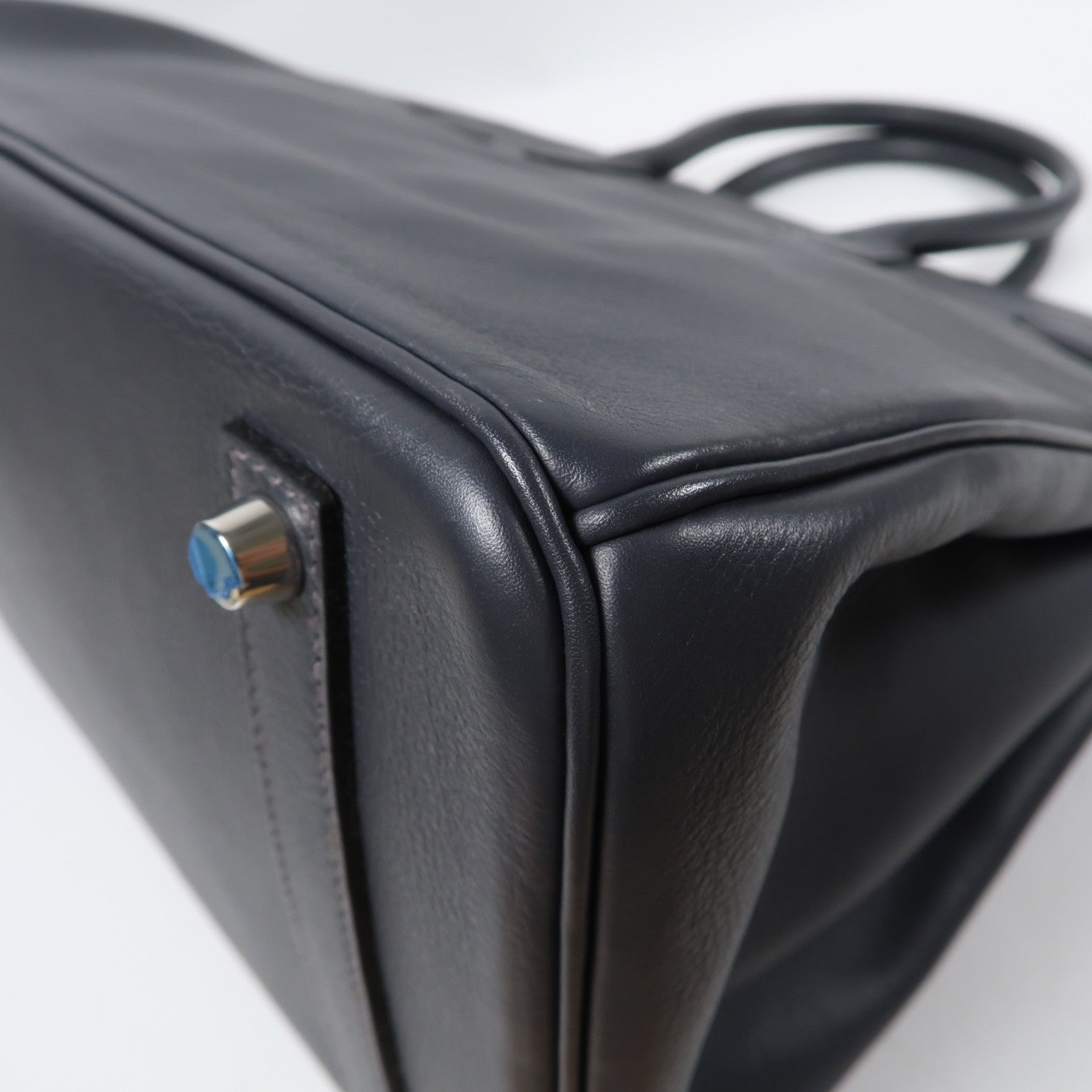 HERMES Swift皮革Birkin 35銀扣手挽袋Graphite石墨灰色