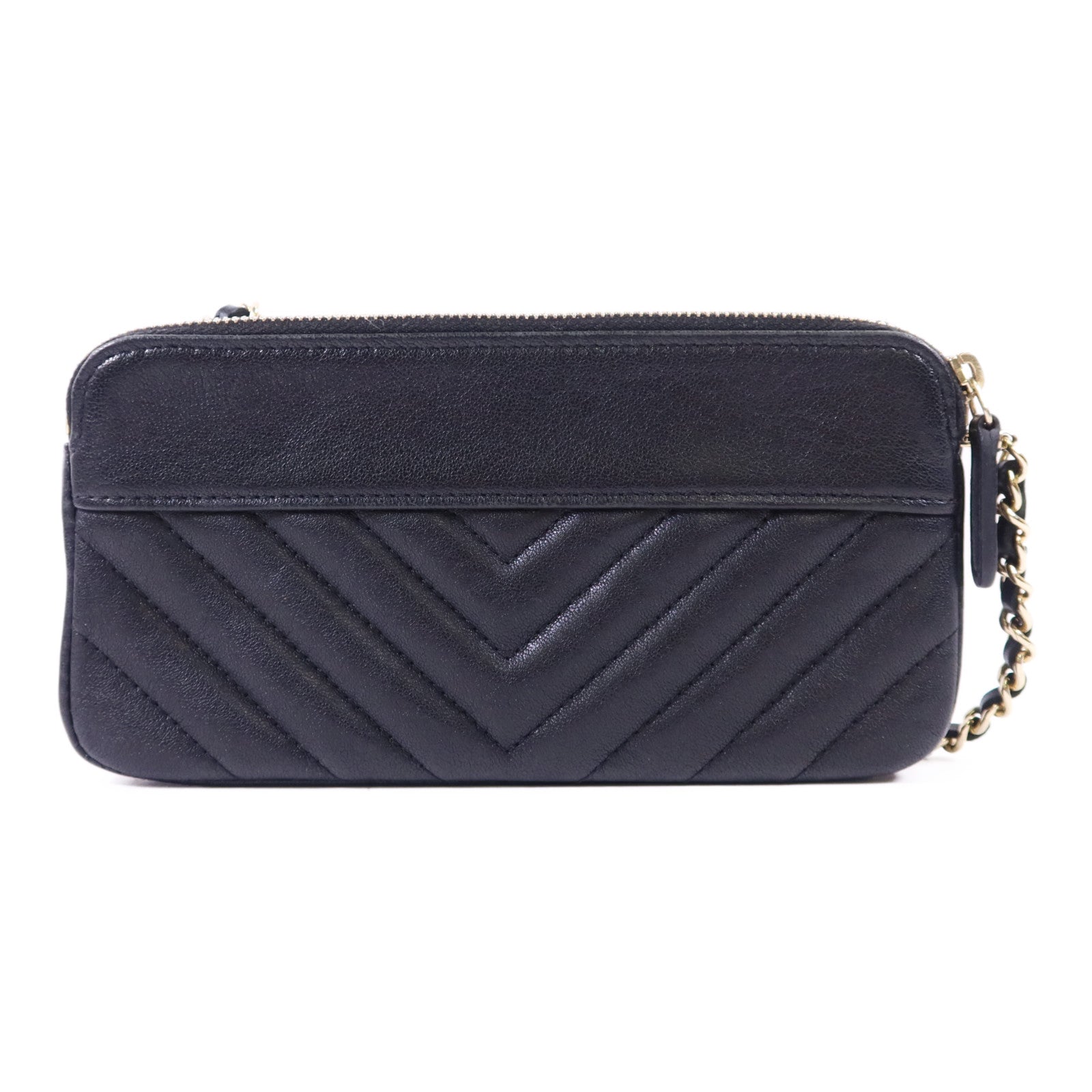 CHANEL 牛皮皮革Shoulder Bag金扣鏈帶肩背袋
