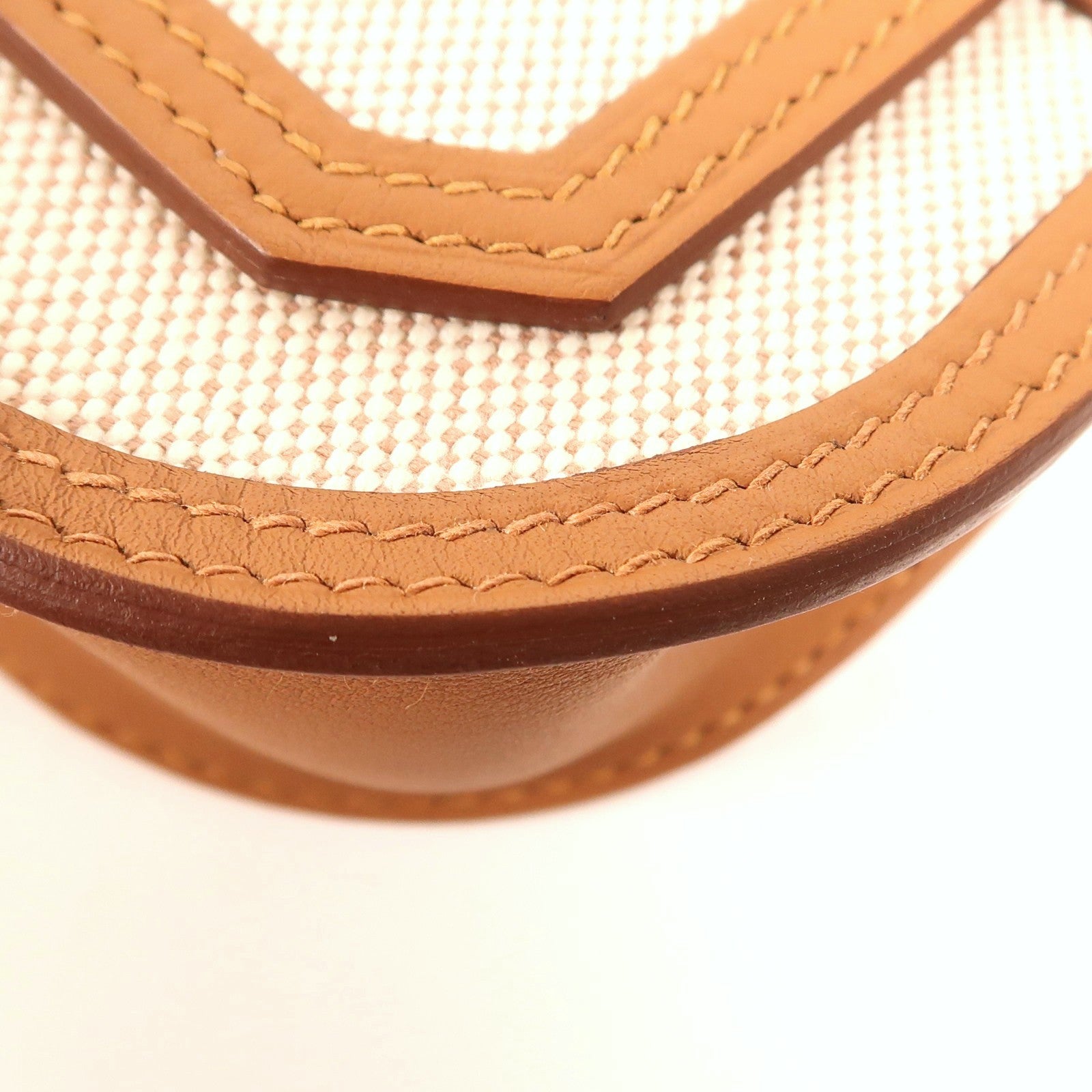 HERMES 帆布Jypsiere Mini銀扣肩背袋Gold