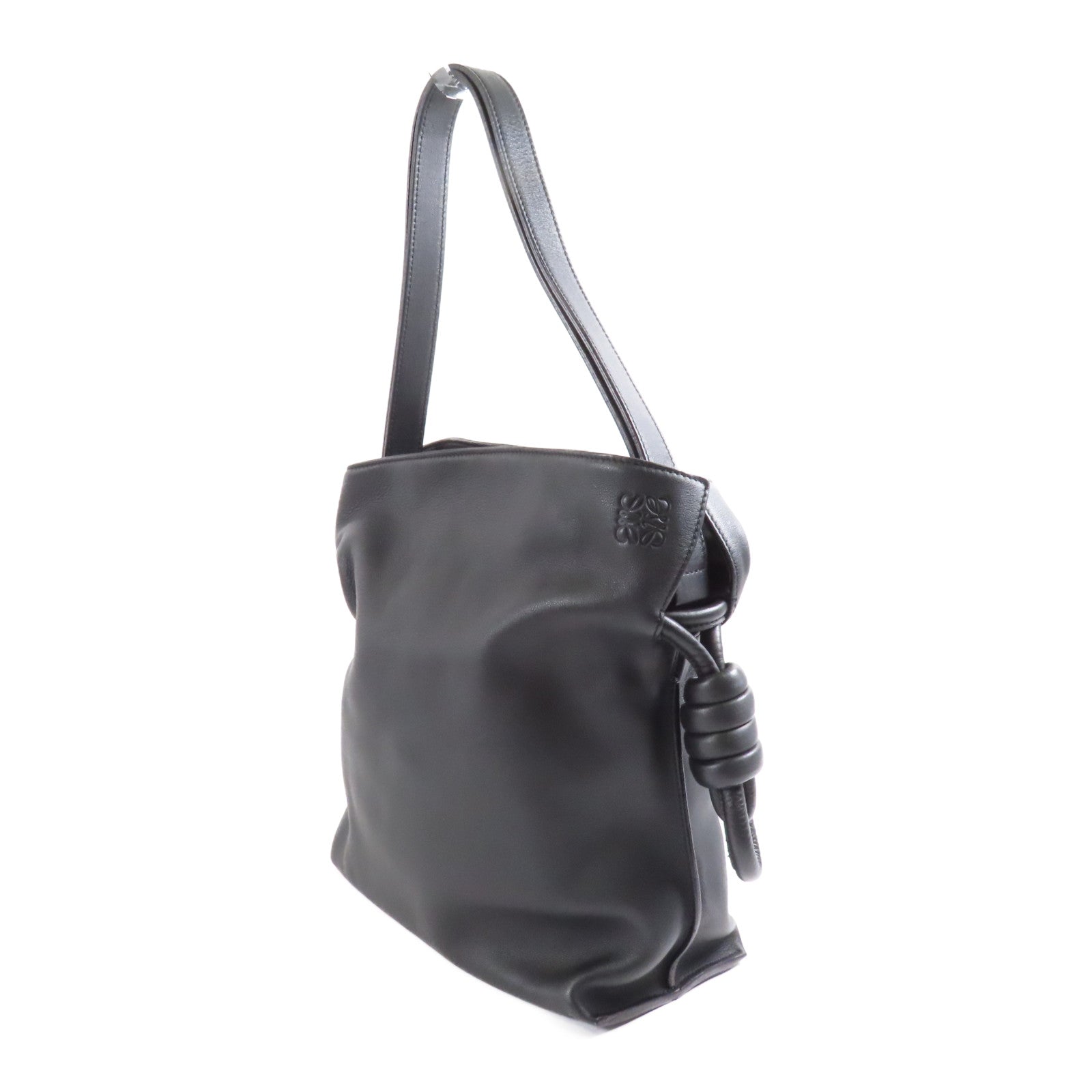 LOEWE 牛皮皮革Flamenco銀扣肩背袋
