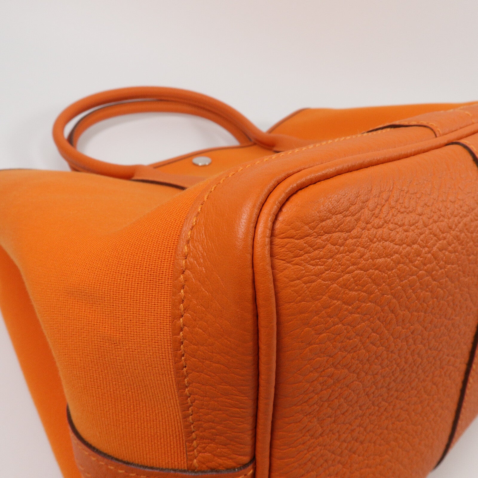 HERMES 帆布Garden Party PM手挽袋Orange