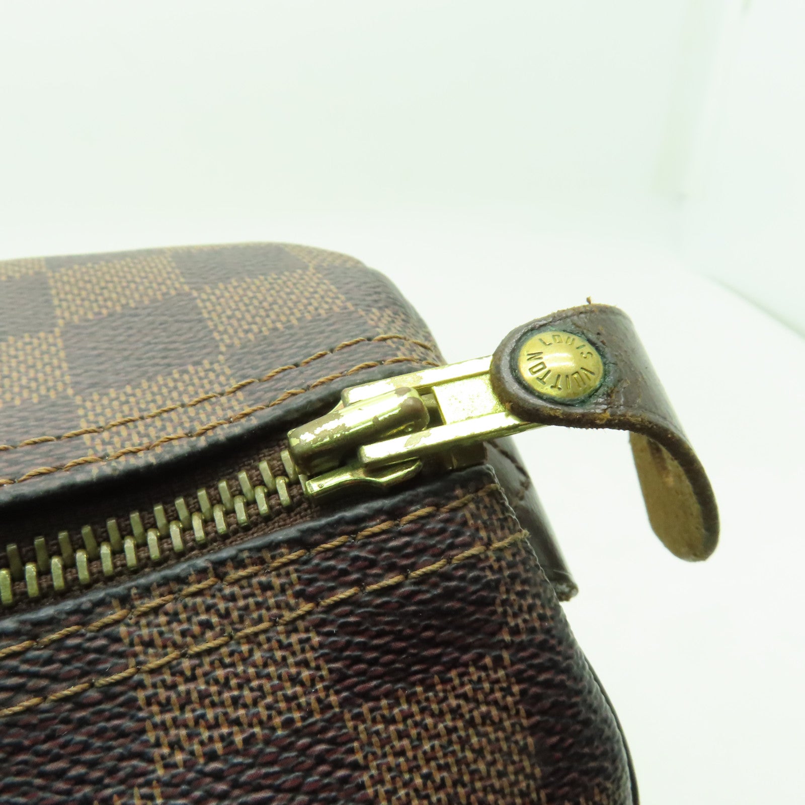 LOUIS VUITTON 【激減優惠】Damier Ebene Speedy 30金扣手挽袋棕色