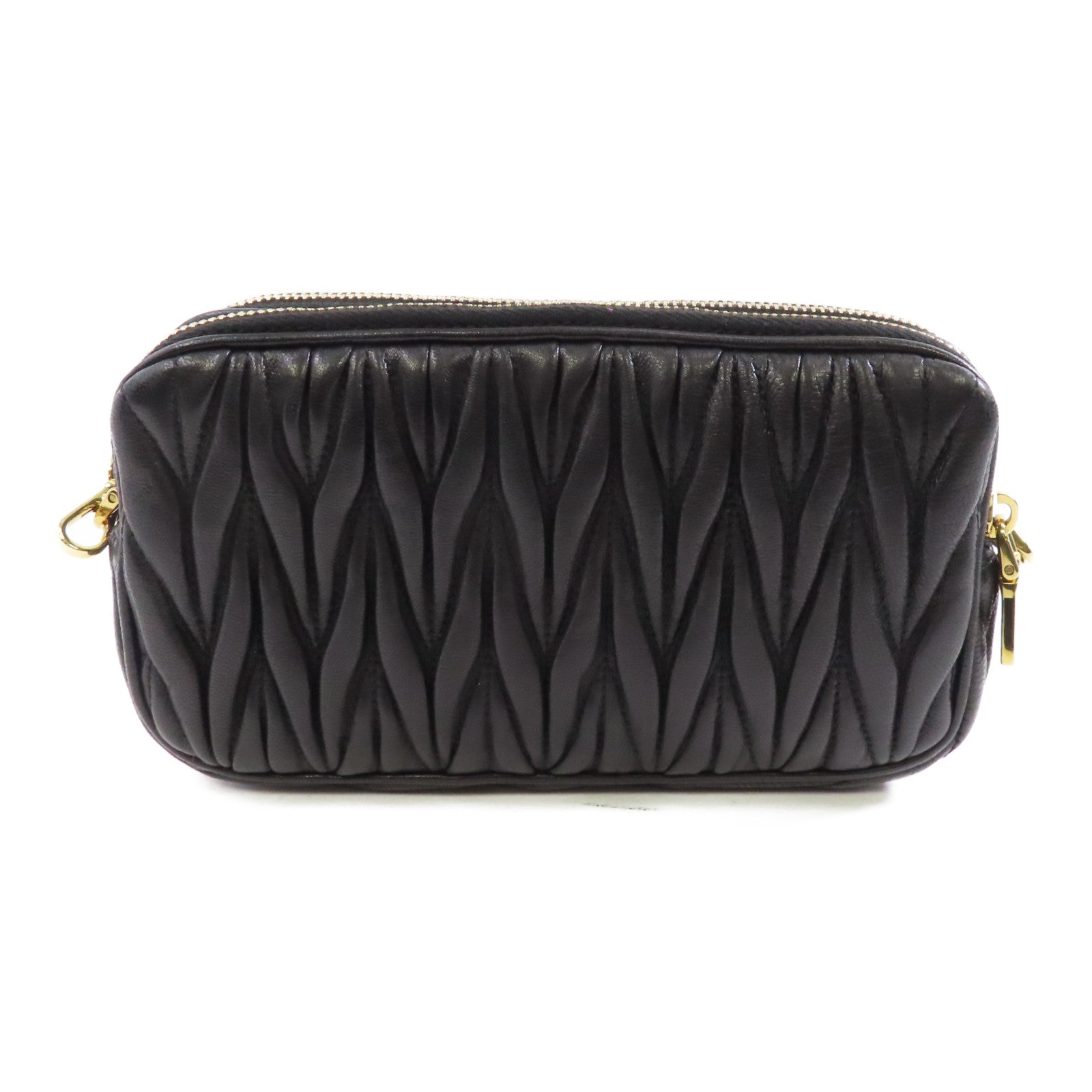 Miu Miu 羊皮皮革Shoulder Bag金扣肩背袋黑色