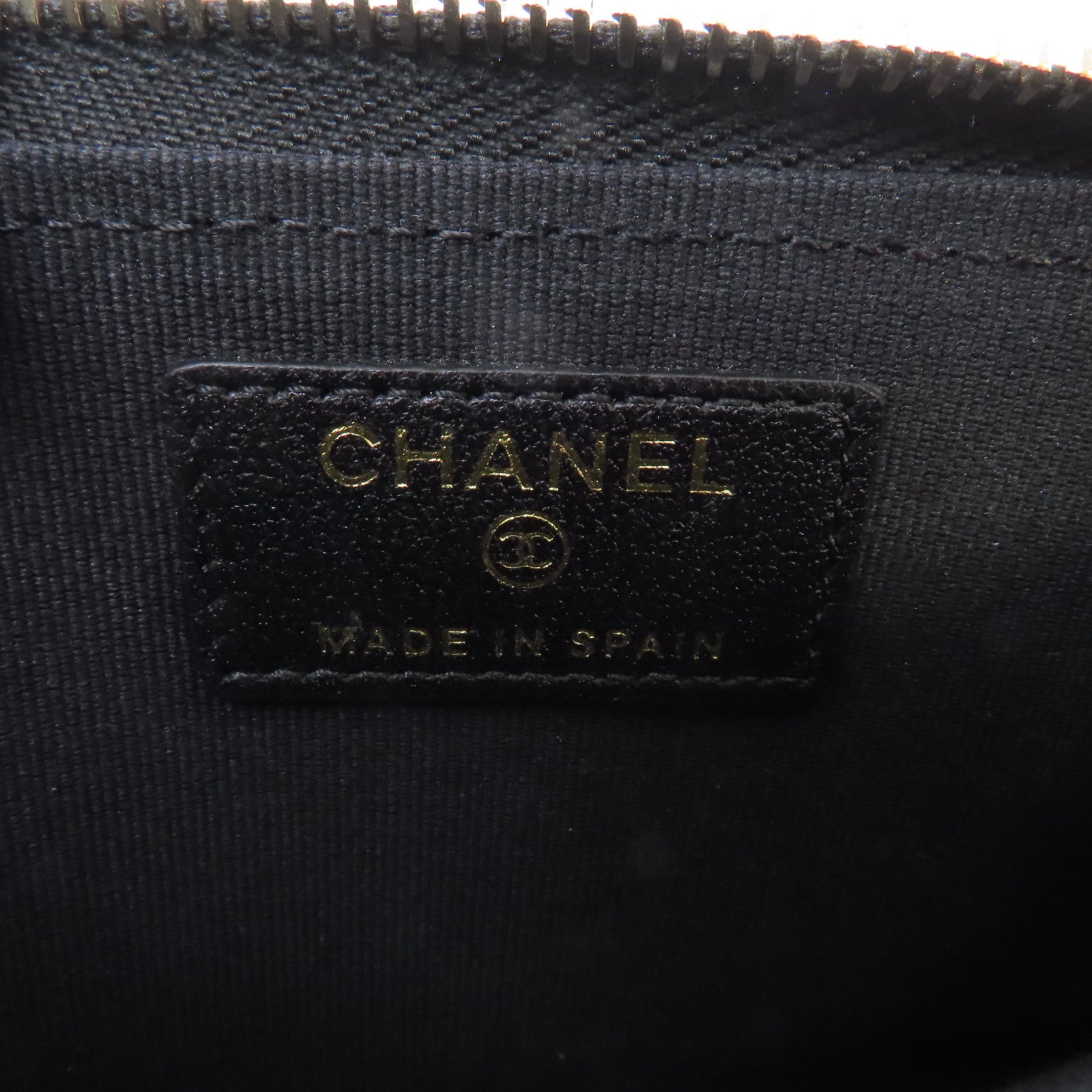 CHANEL 菱格羊皮皮革Card Case金扣卡片套黑色