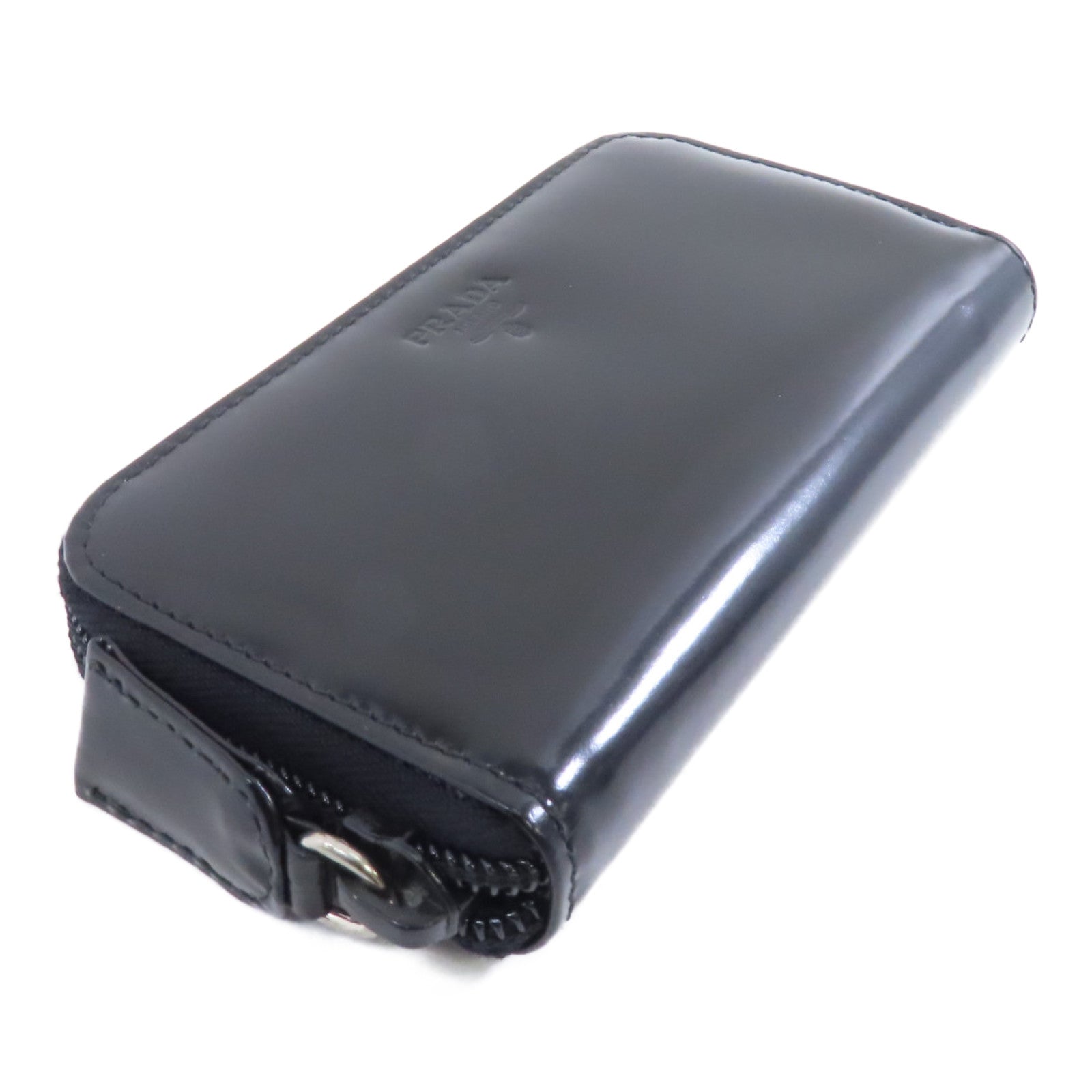 PRADA 【激減優惠】漆皮皮革Key Case鎖匙包黑色