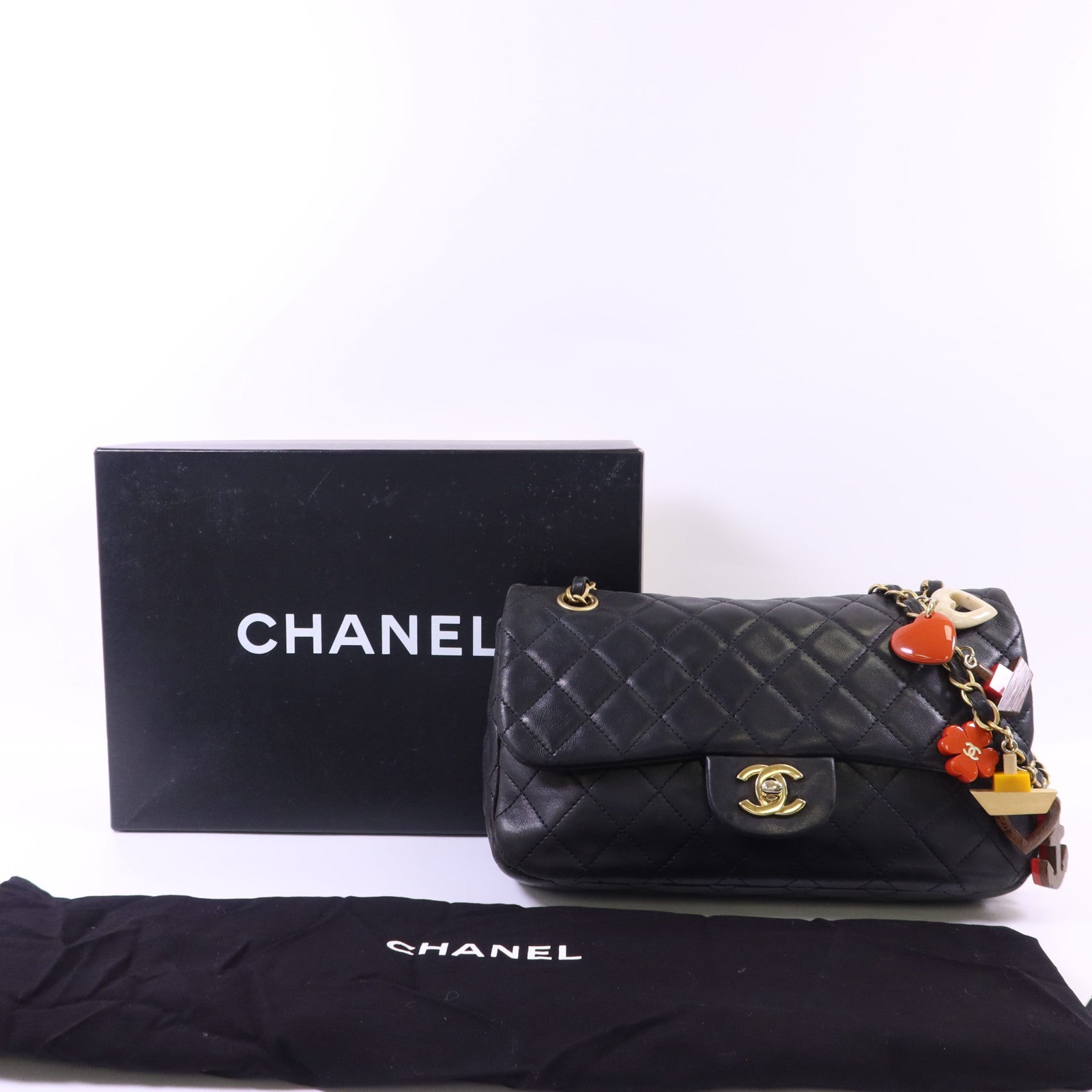 CHANEL 牛皮皮革Chain Shoulder Bag金扣鏈帶肩背袋