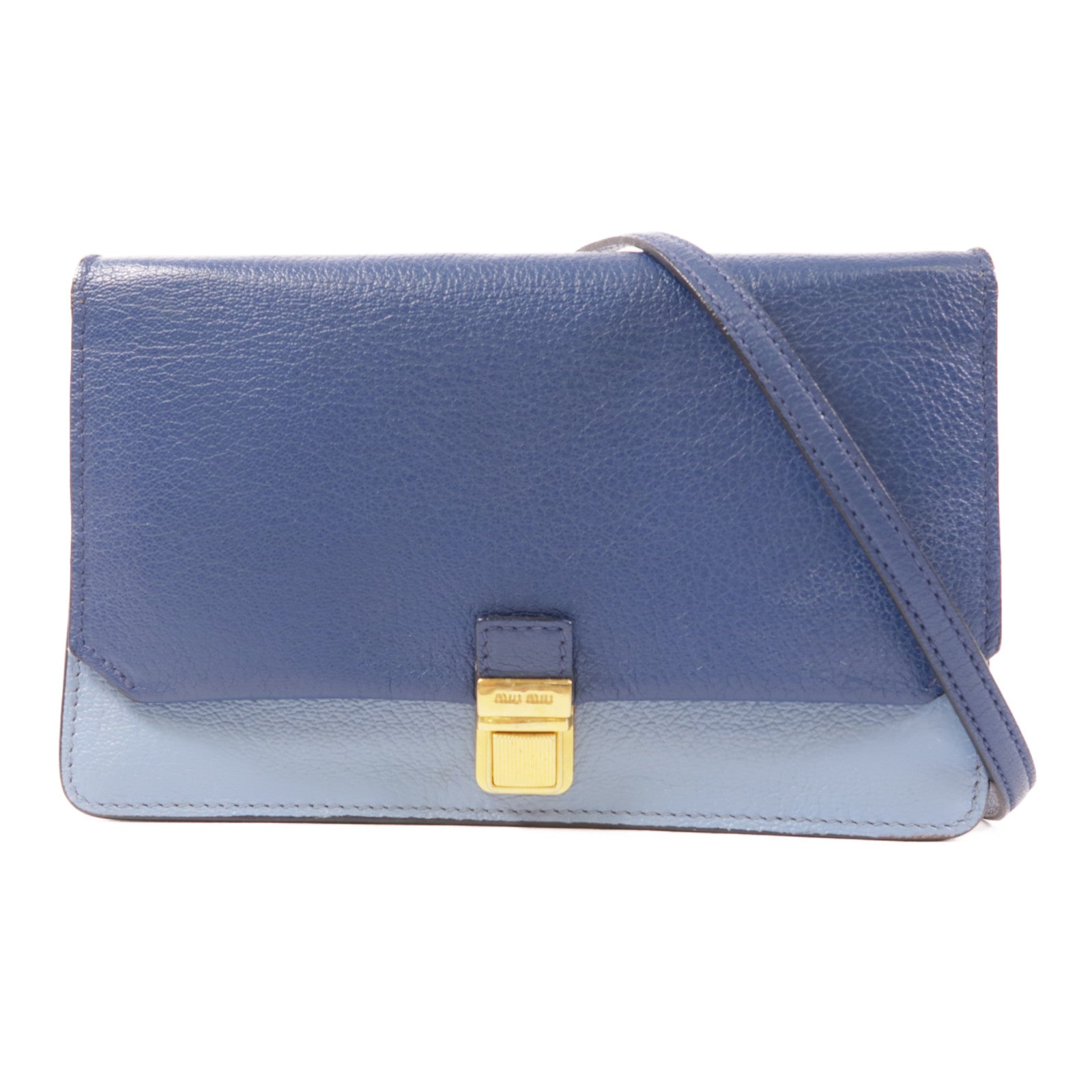 Miu Miu 牛皮皮革Shoulder Bag金扣肩背袋