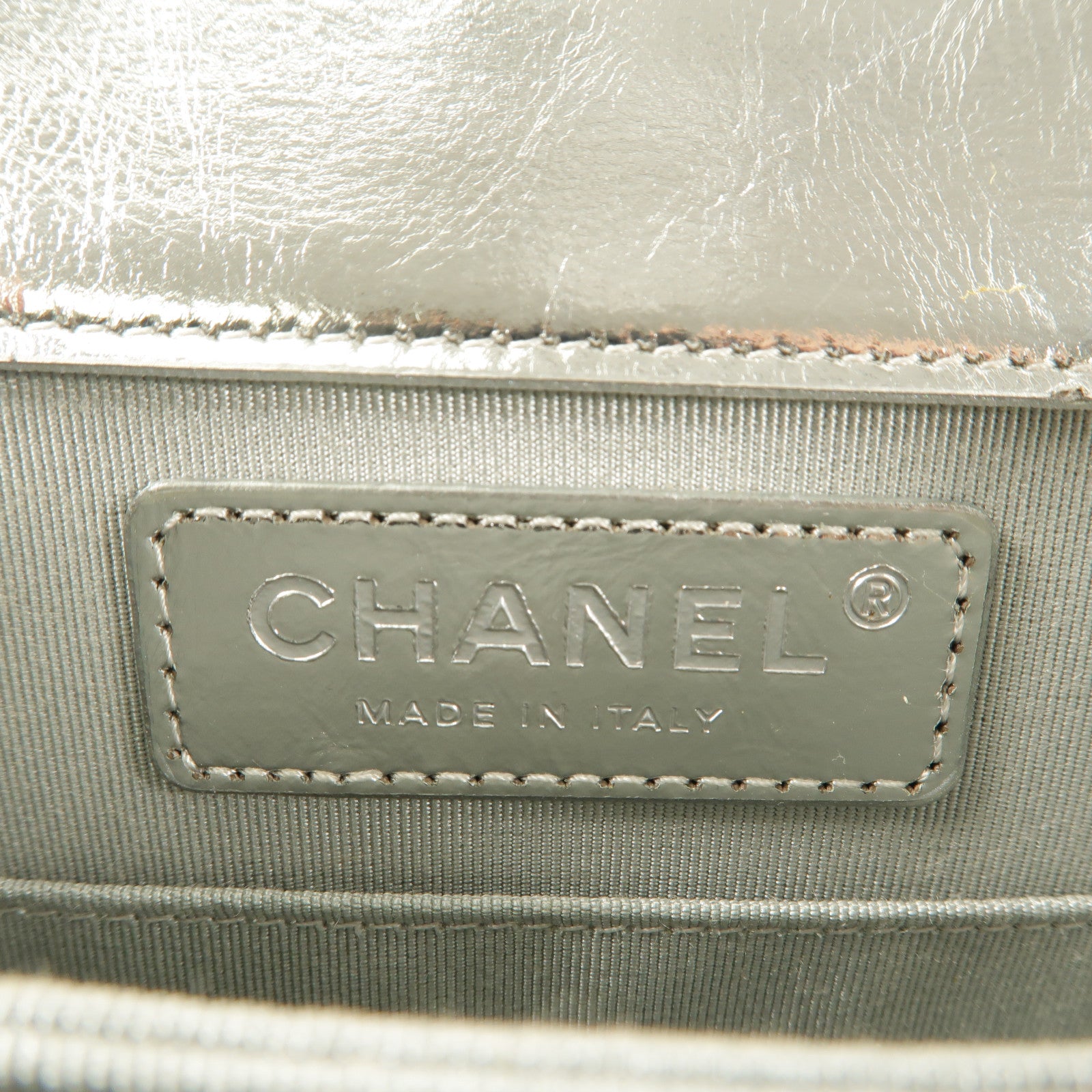 CHANEL 牛皮皮革North South Boy鏈帶肩背袋