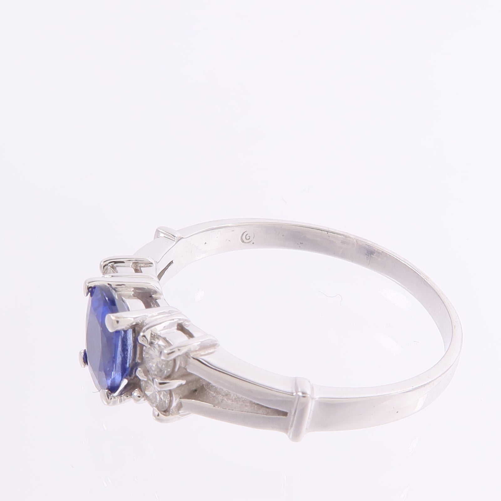 JEWELRY 18K白金Sapphire Diamond Ring藍寶石/鑽石戒指