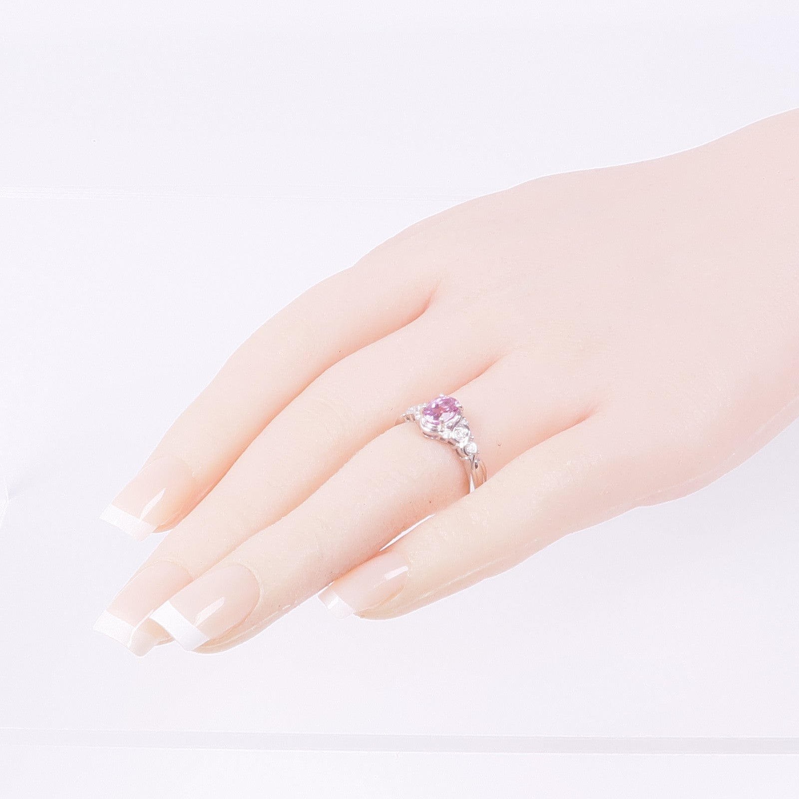 JEWELRY PT900鉑金Topaz Diamond Ring托帕石/鑽石戒指US#6