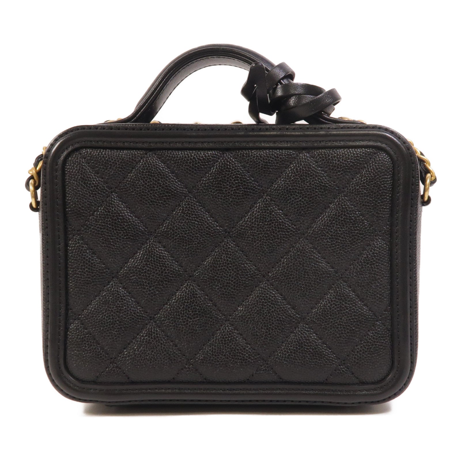 CHANEL 牛皮皮革Vanity Case金扣手挽肩背兩用袋