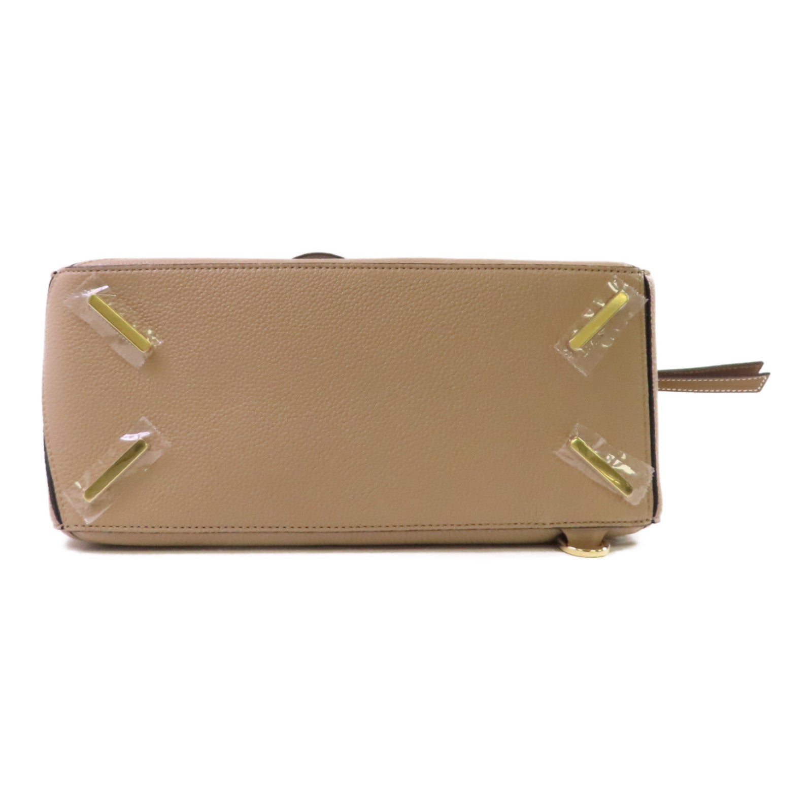 LOEWE 牛皮皮革Puzzle 2Way Shoulder Bag銀扣手挽肩背兩用袋杏色