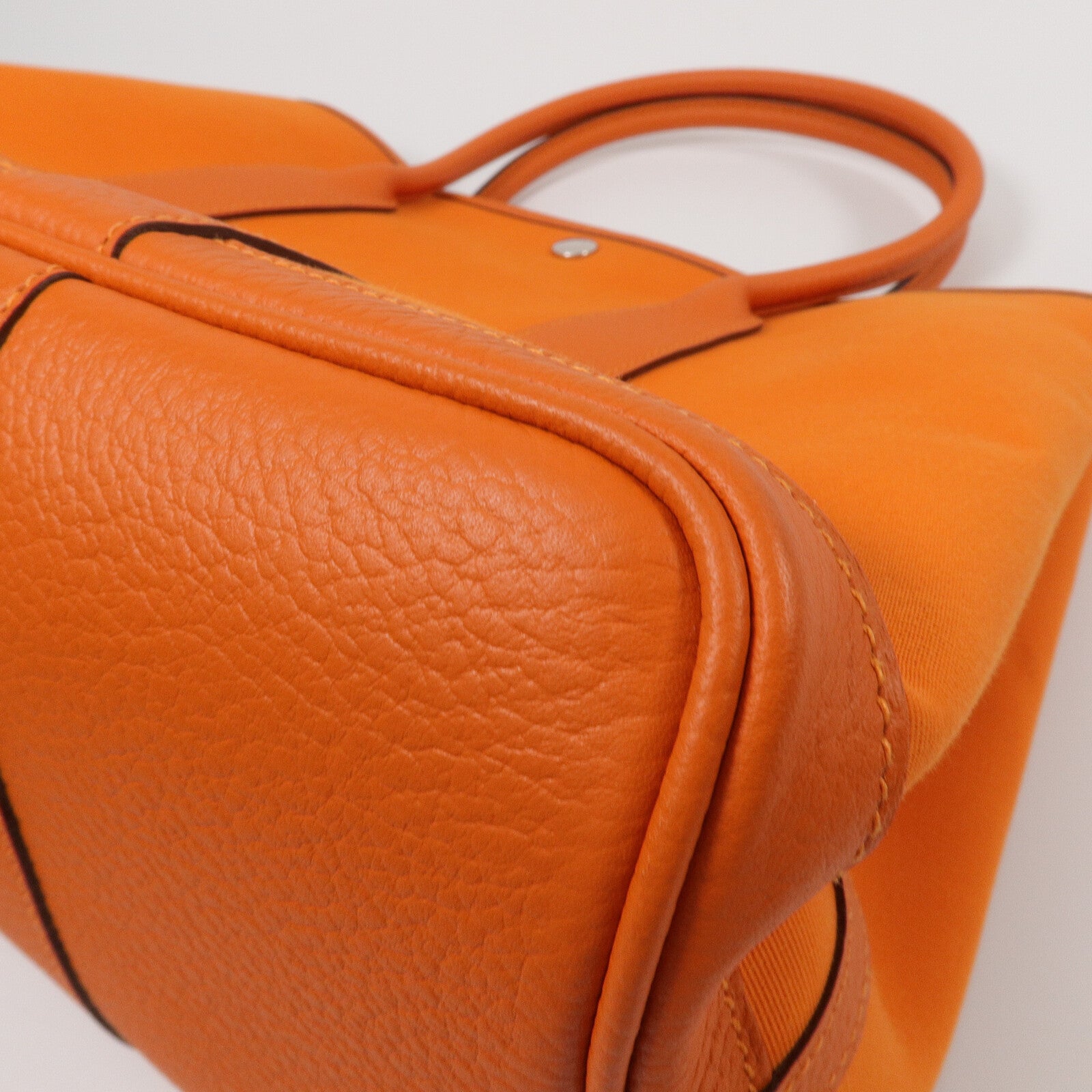 HERMES 帆布Garden Party PM手挽袋Orange