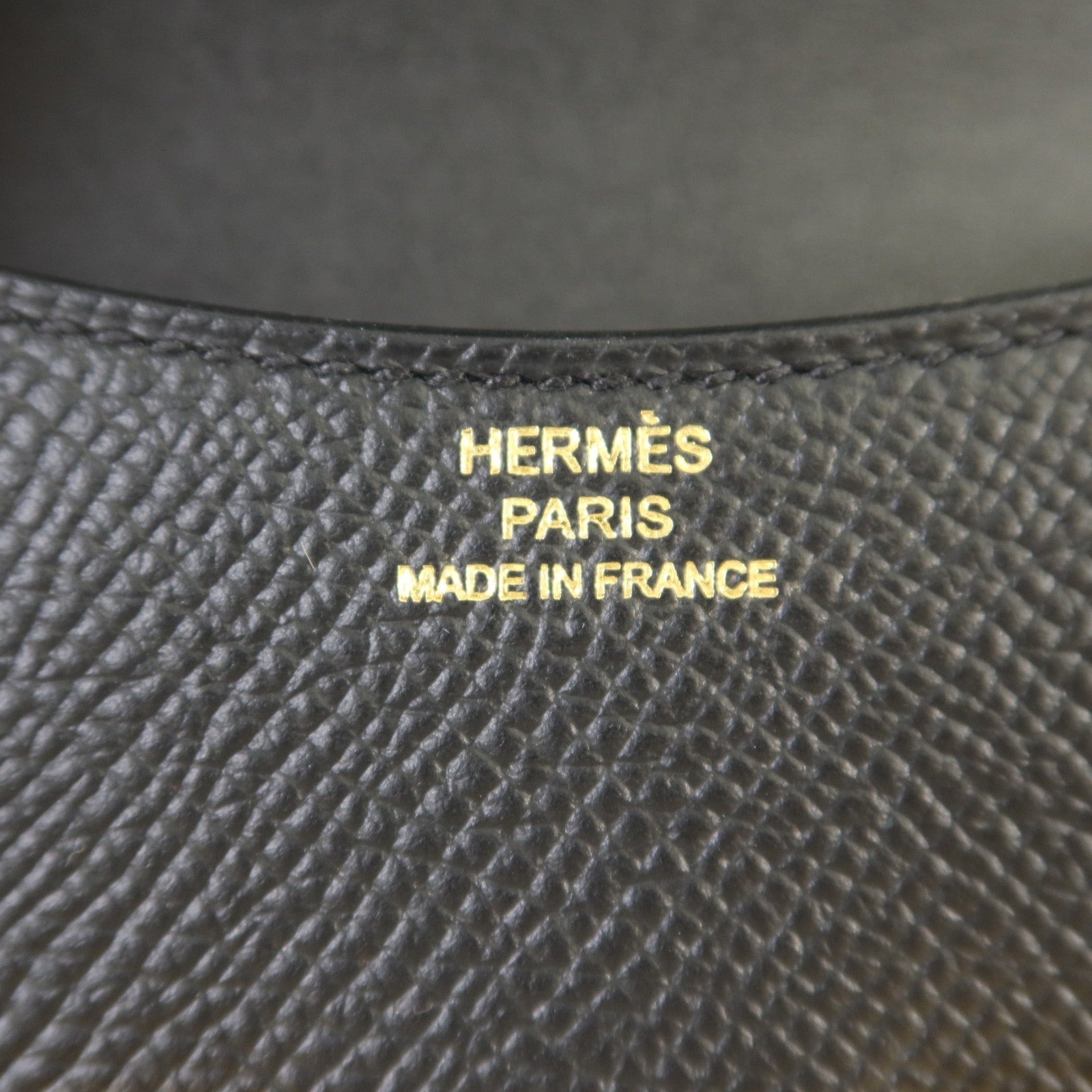 HERMES Epsom皮革Constance Slim金扣錢包Noir