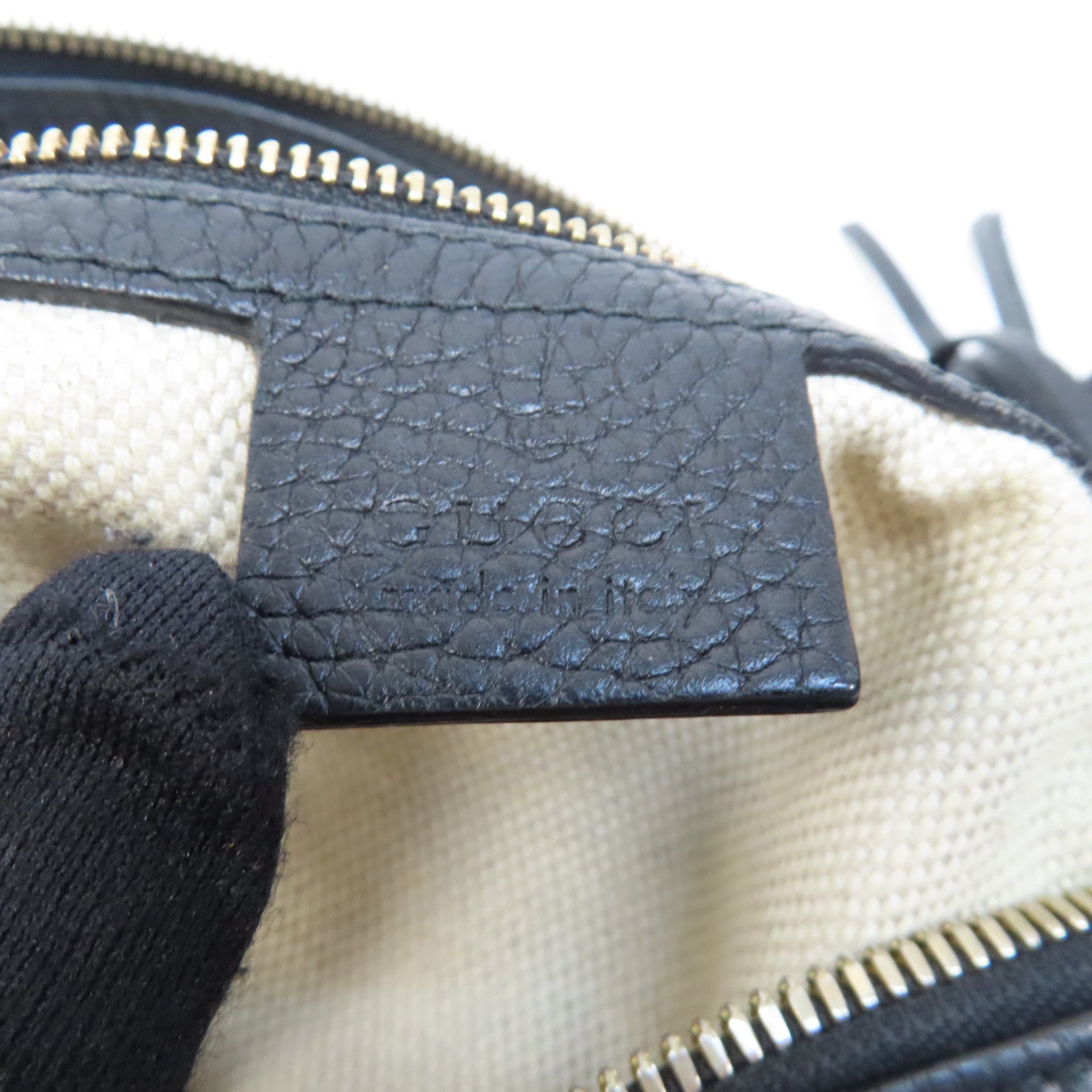GUCCI 皮革Soho Shoulder Bag金扣手挽肩背兩用袋黑色