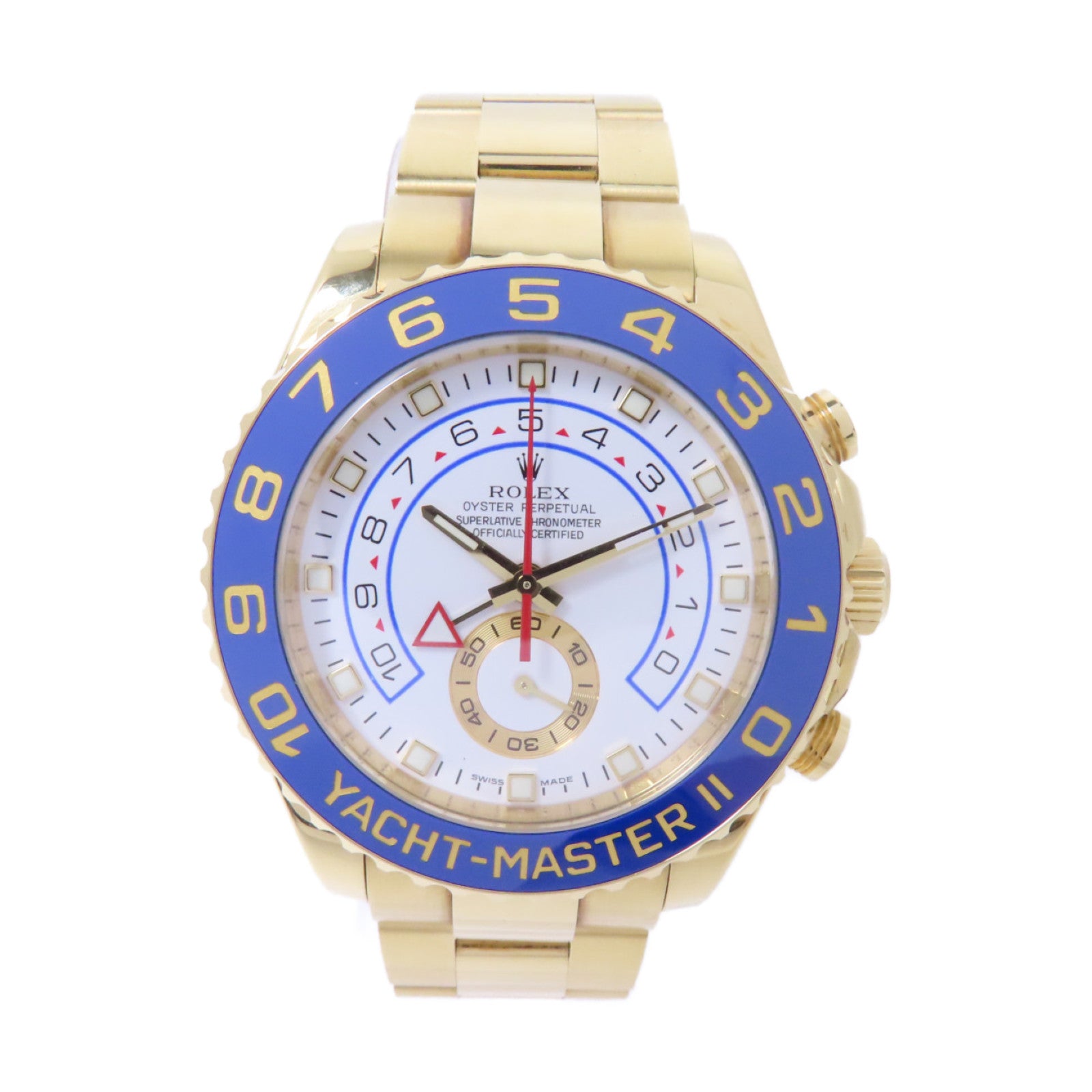 ROLEX Yacht Master II 18K黃金手錶自動機芯白色