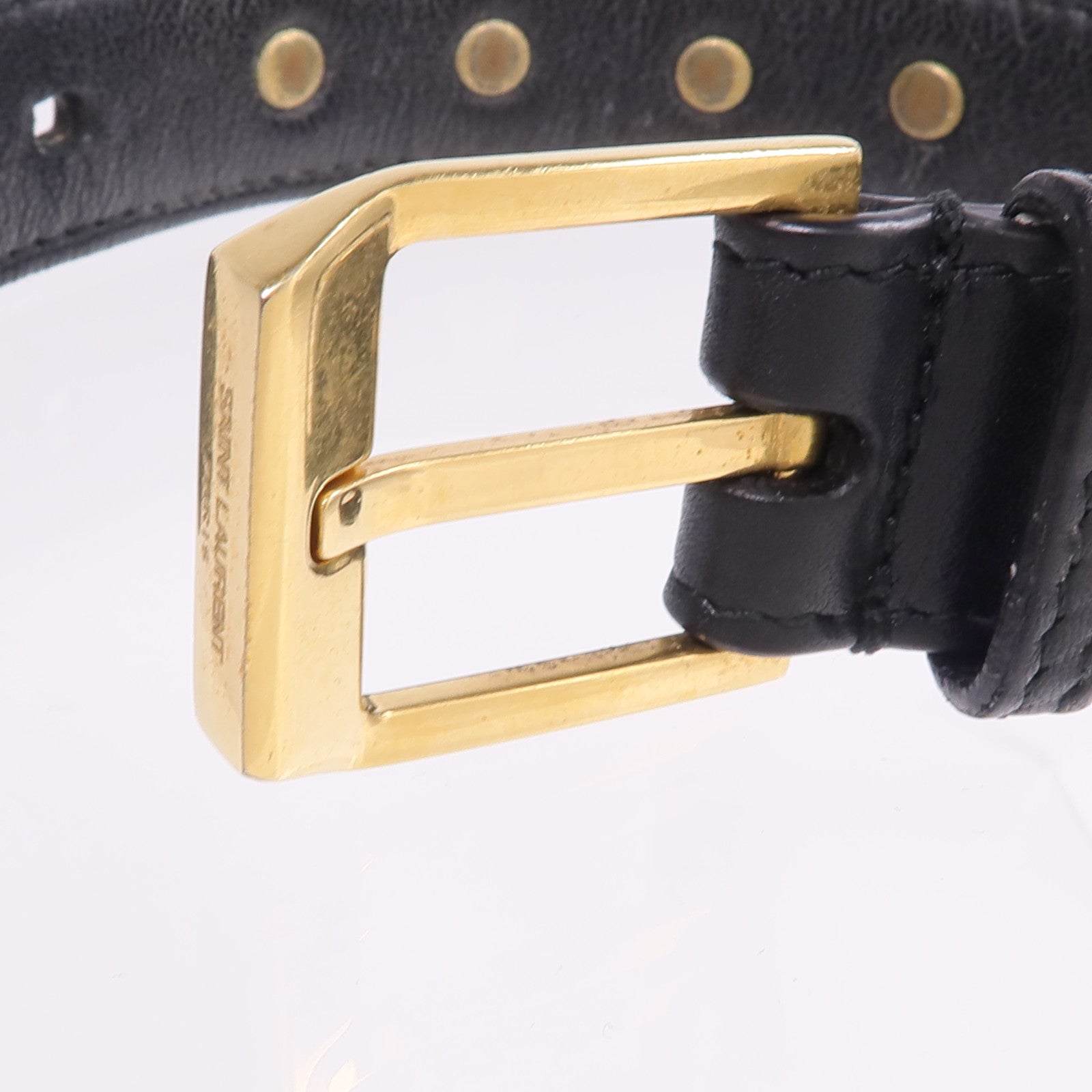 YVES SAINT LAURENT 牛皮皮革/金屬Studded De Force Bracelet手帶