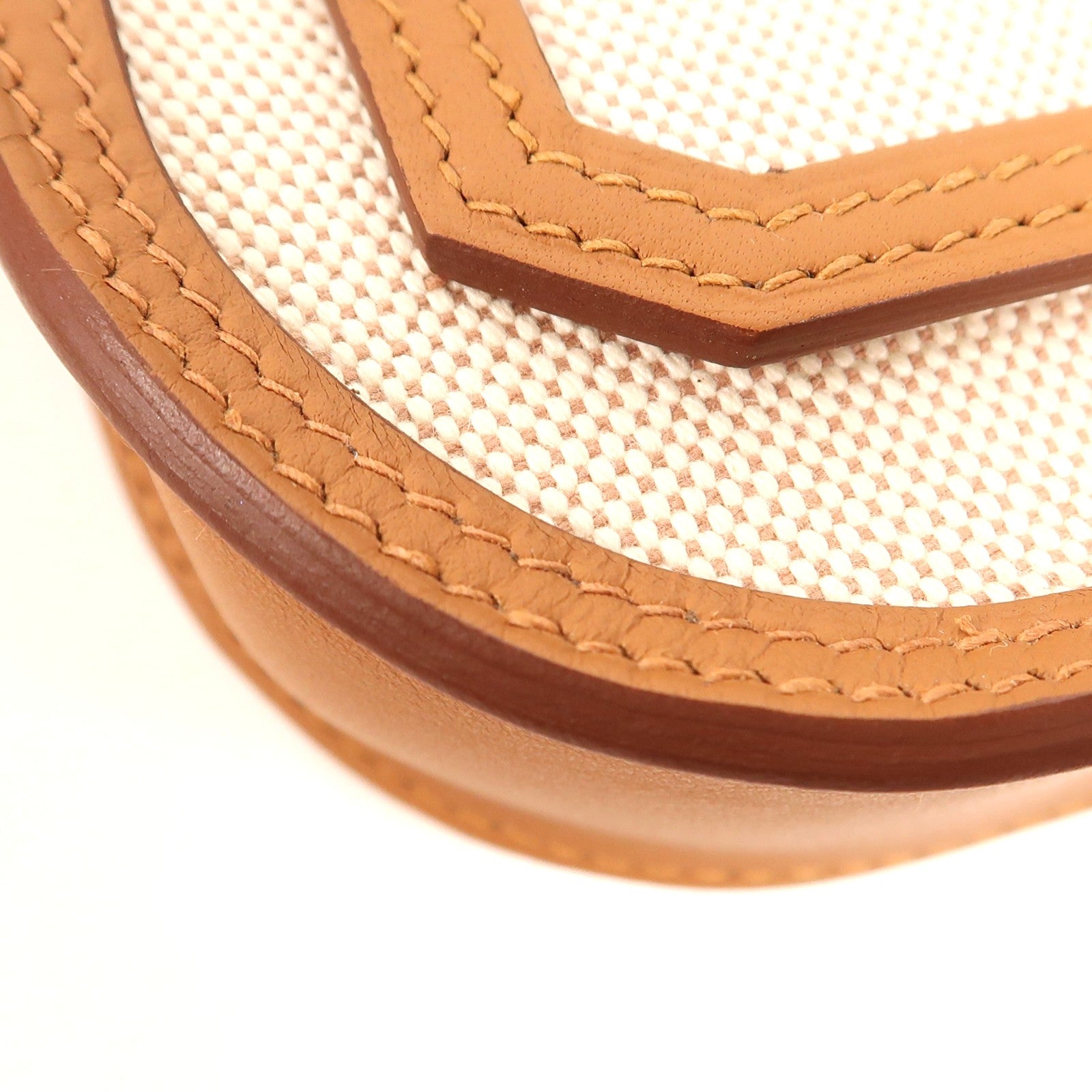 HERMES 帆布Jypsiere Mini銀扣肩背袋Gold