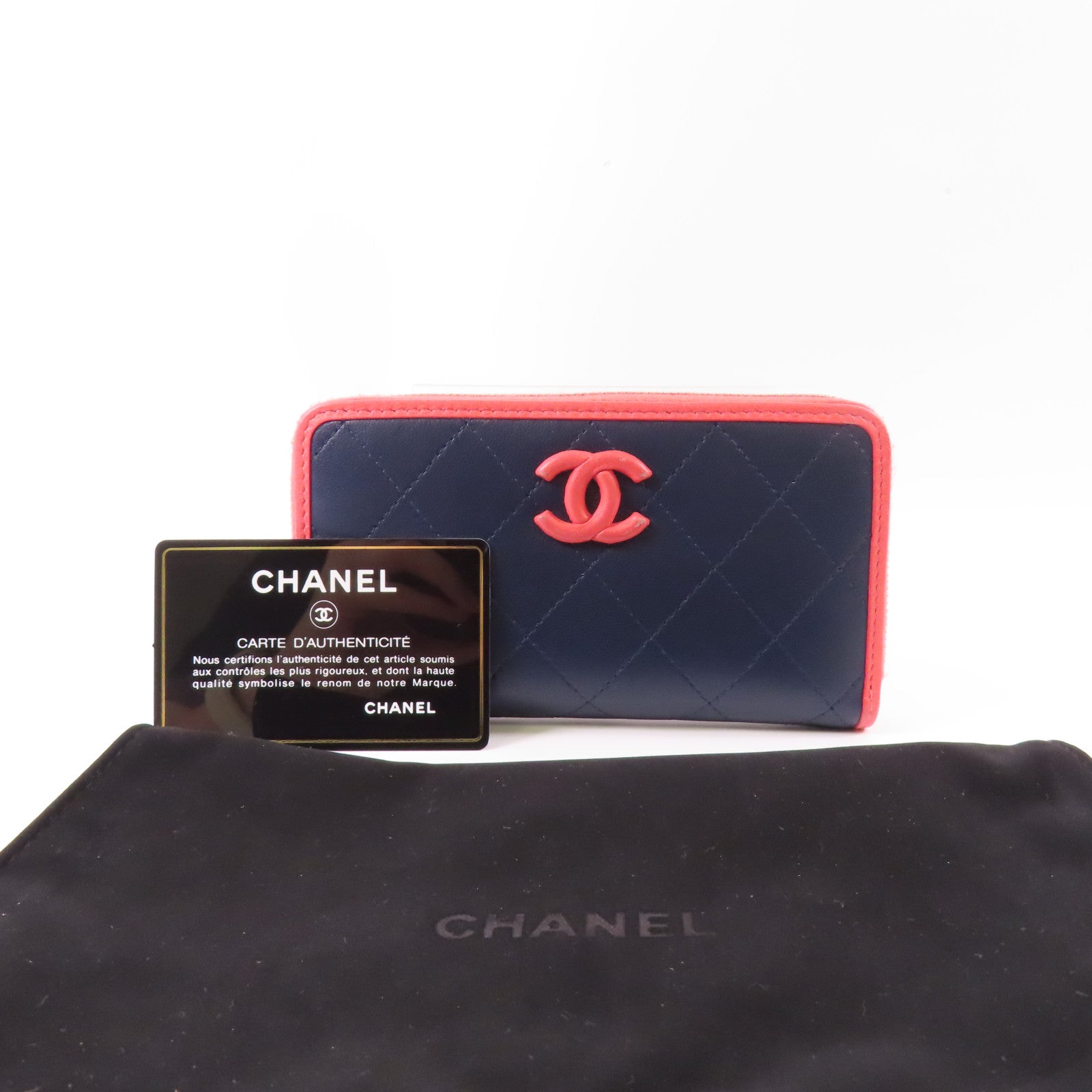 CHANEL 【激減優惠】牛皮皮革Wallet銀扣錢包