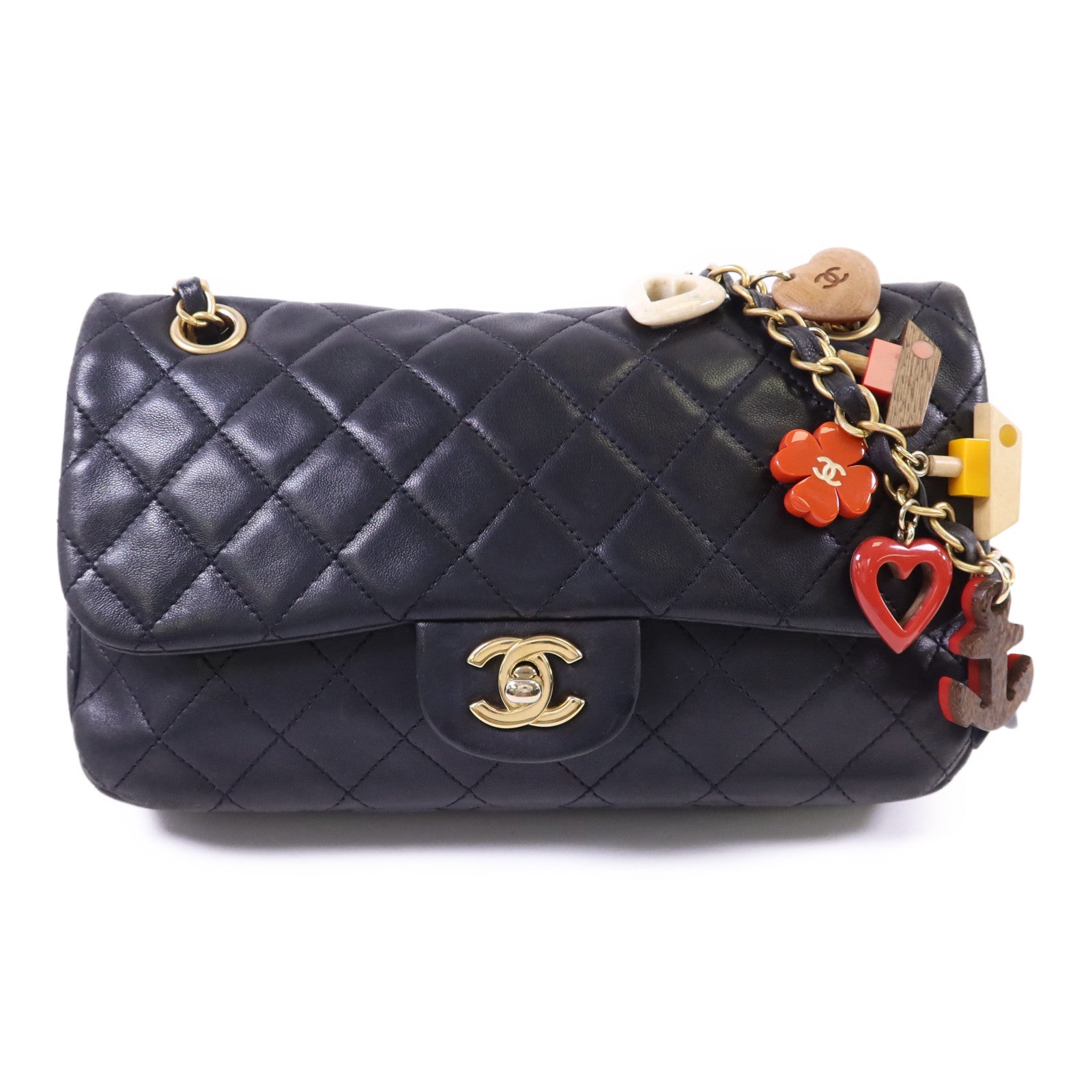 CHANEL 牛皮皮革Chain Shoulder Bag金扣鏈帶肩背袋