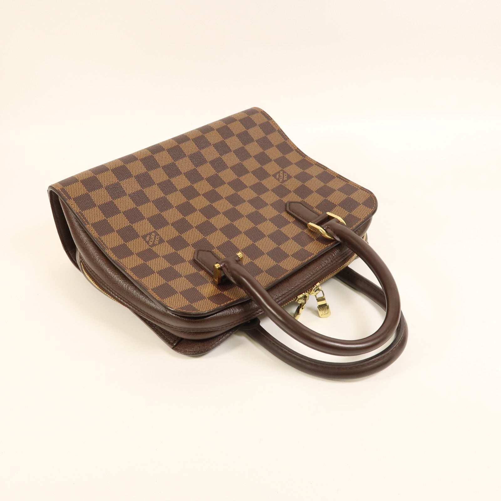 LOUIS VUITTON Damier Triana金扣手挽袋