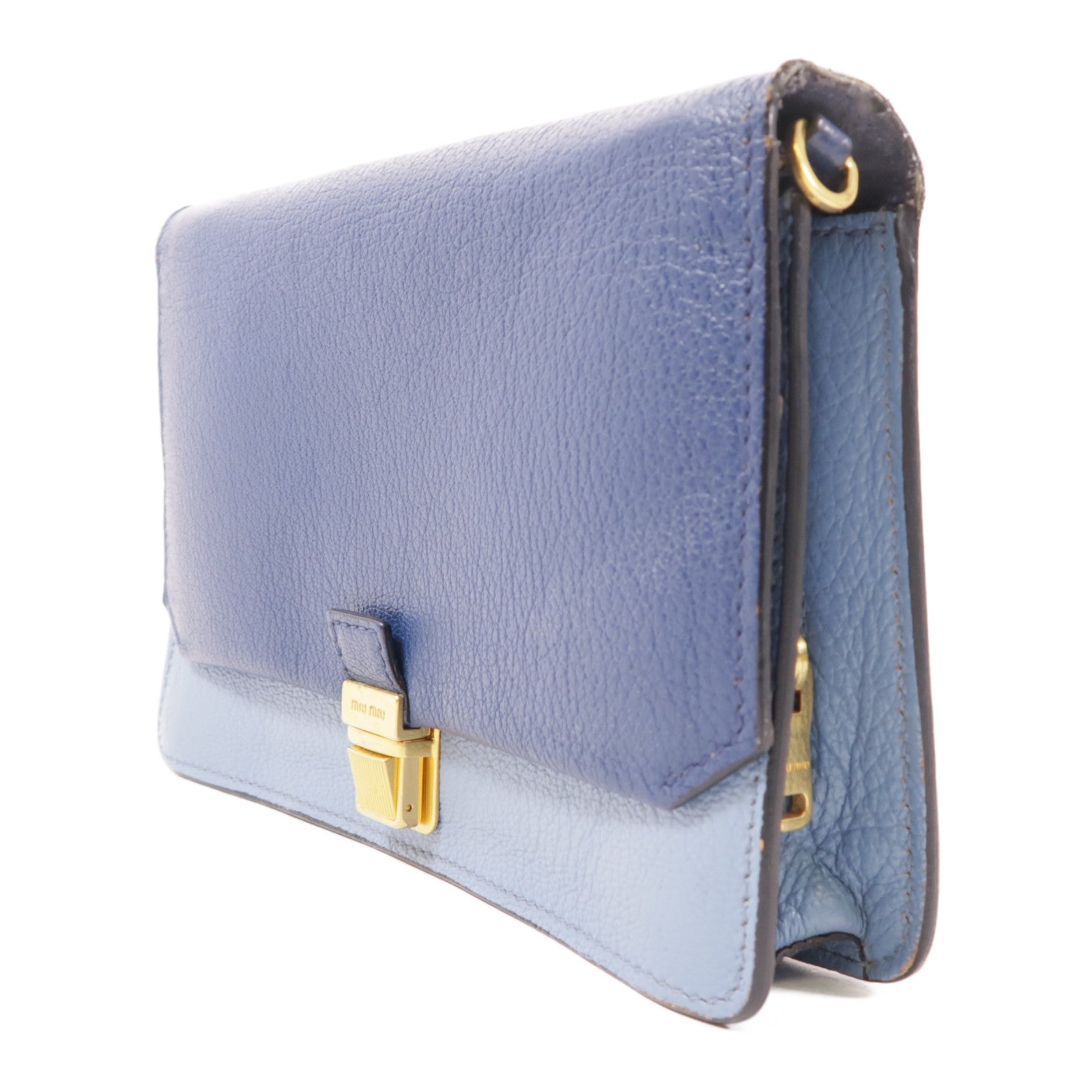 Miu Miu 牛皮皮革Shoulder Bag金扣肩背袋