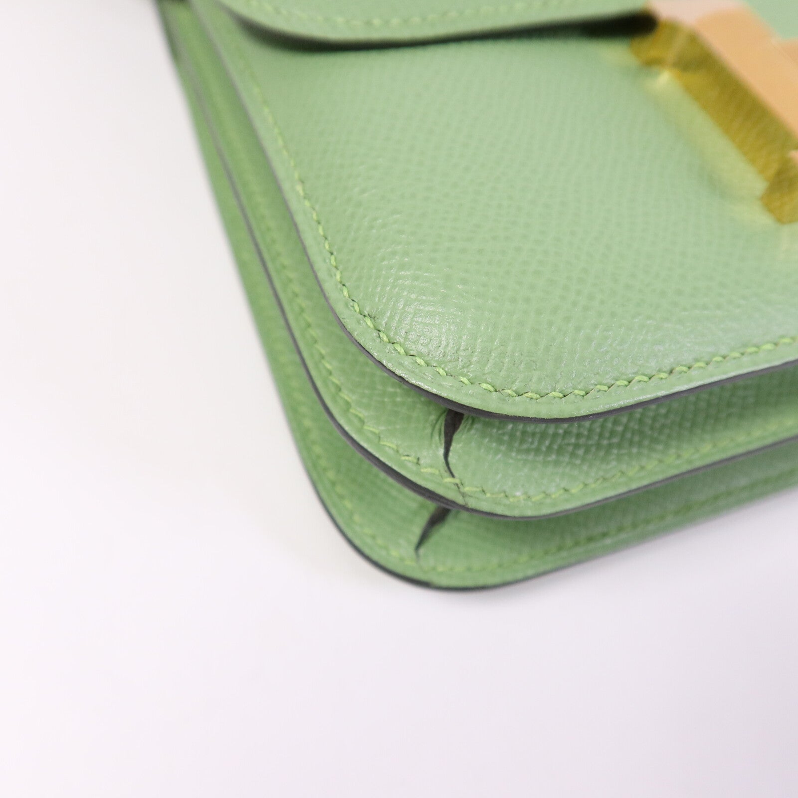 HERMES 【激減優惠】Epsom皮革Constance Mini金扣手挽肩背兩用袋Vert Criquet