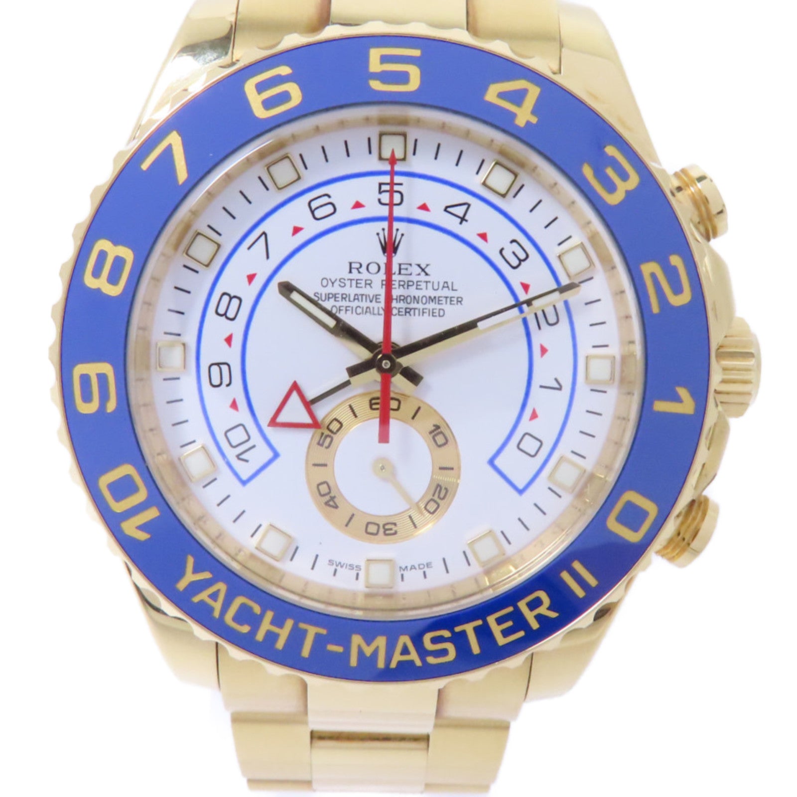 ROLEX Yacht Master II 18K黃金手錶自動機芯白色
