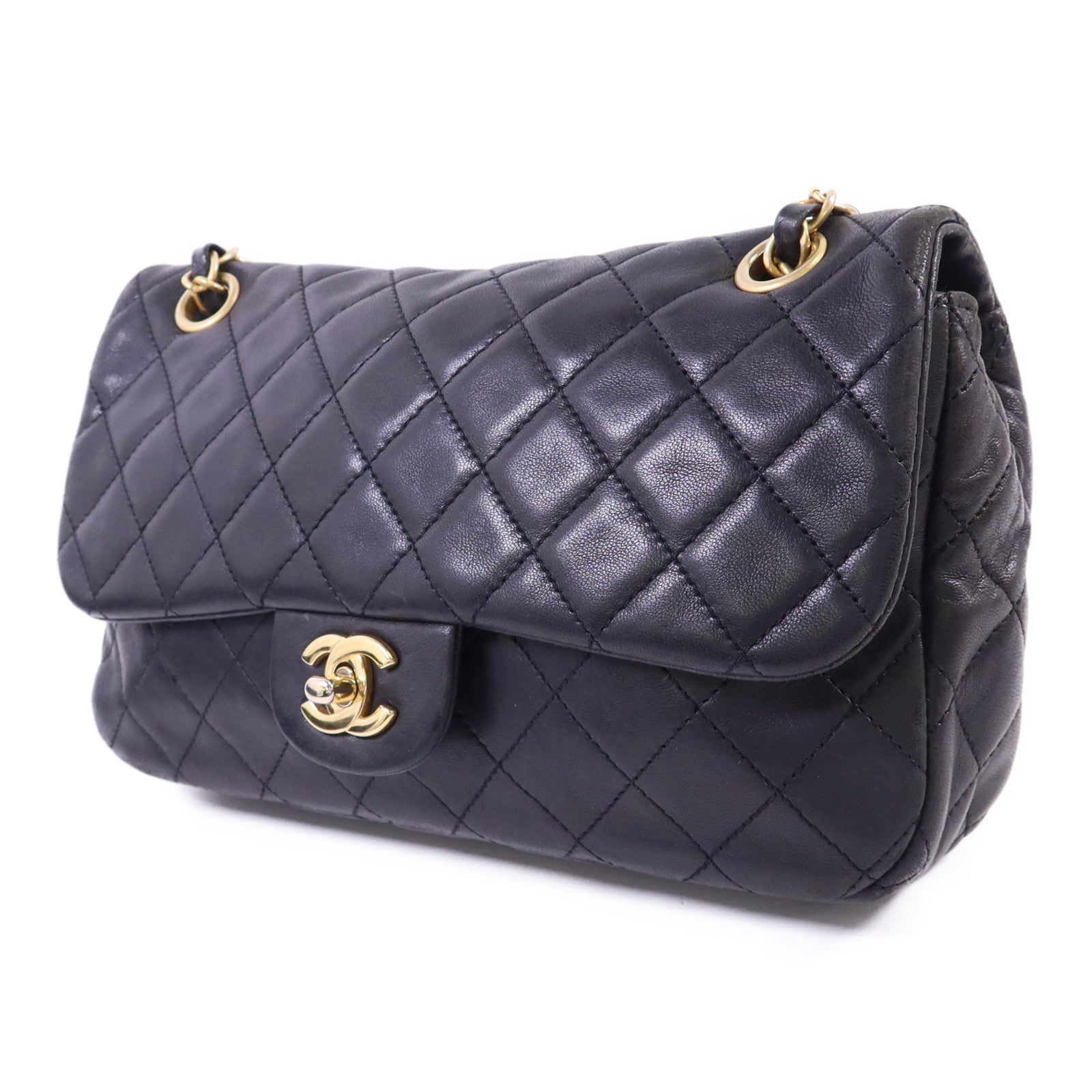 CHANEL 牛皮皮革Chain Shoulder Bag金扣鏈帶肩背袋