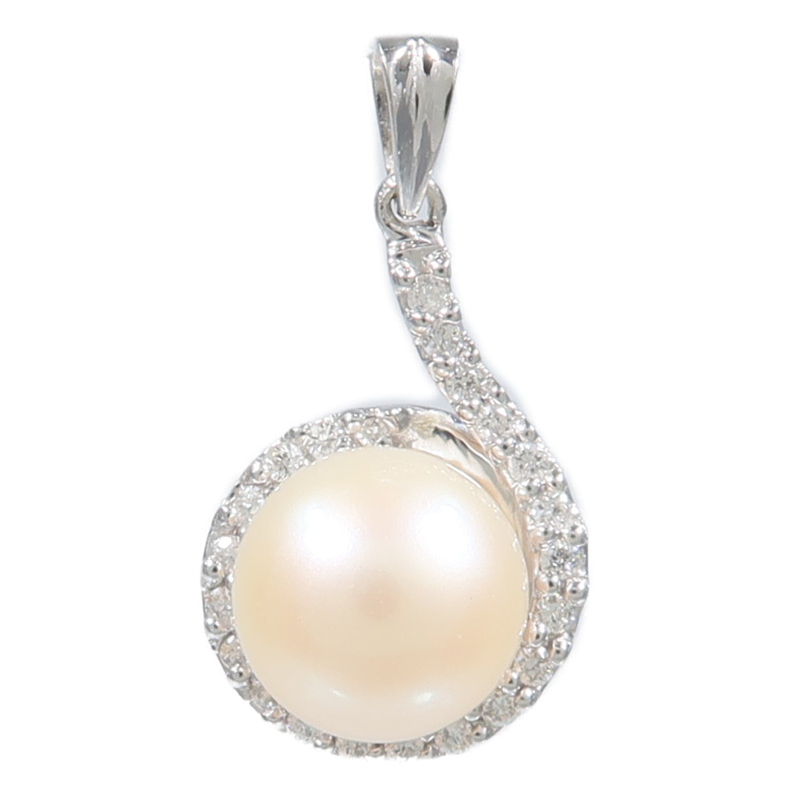 JEWELRY 18K白金Pearl Diamond Pendant珍珠/鑽石吊墜