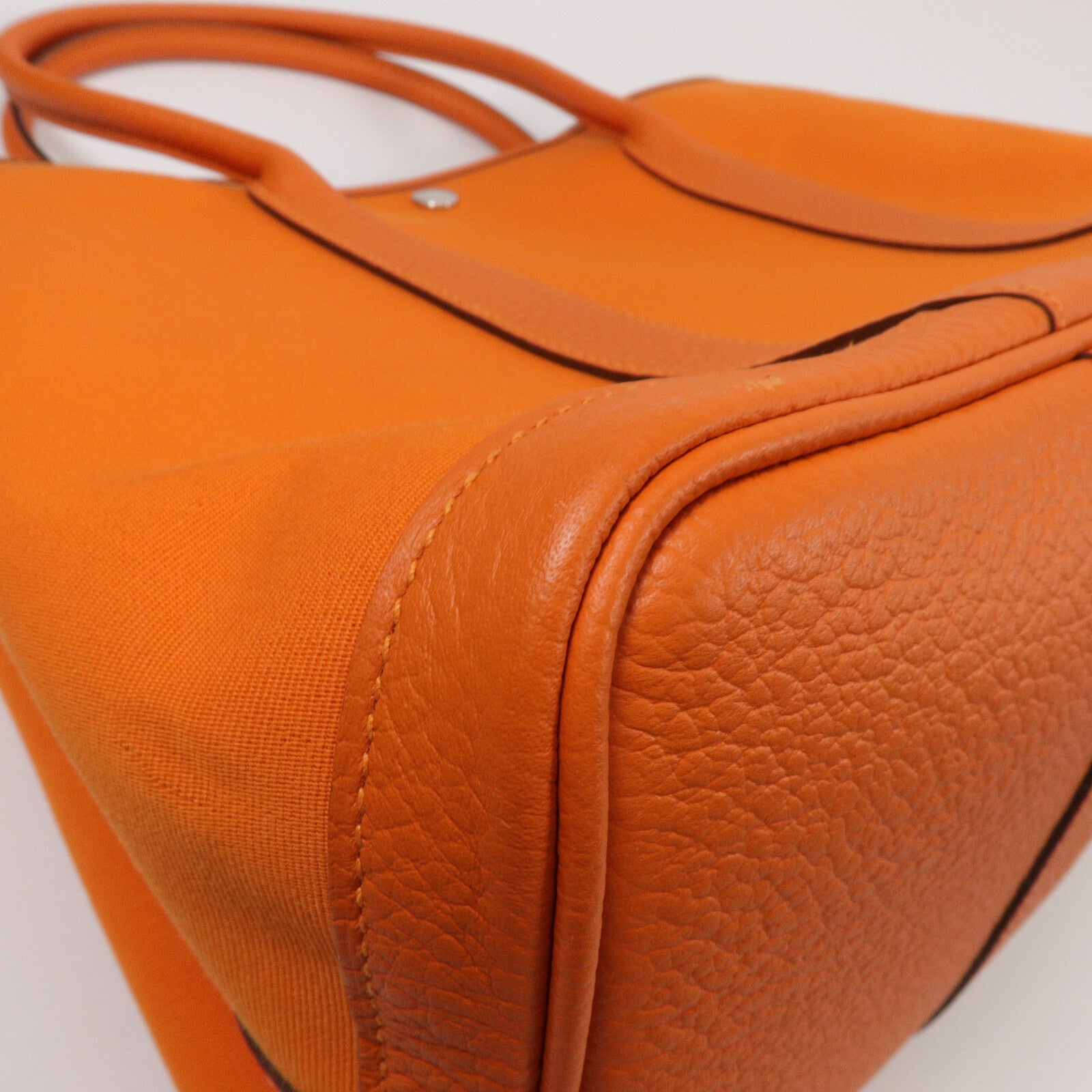 HERMES 帆布Garden Party PM手挽袋Orange