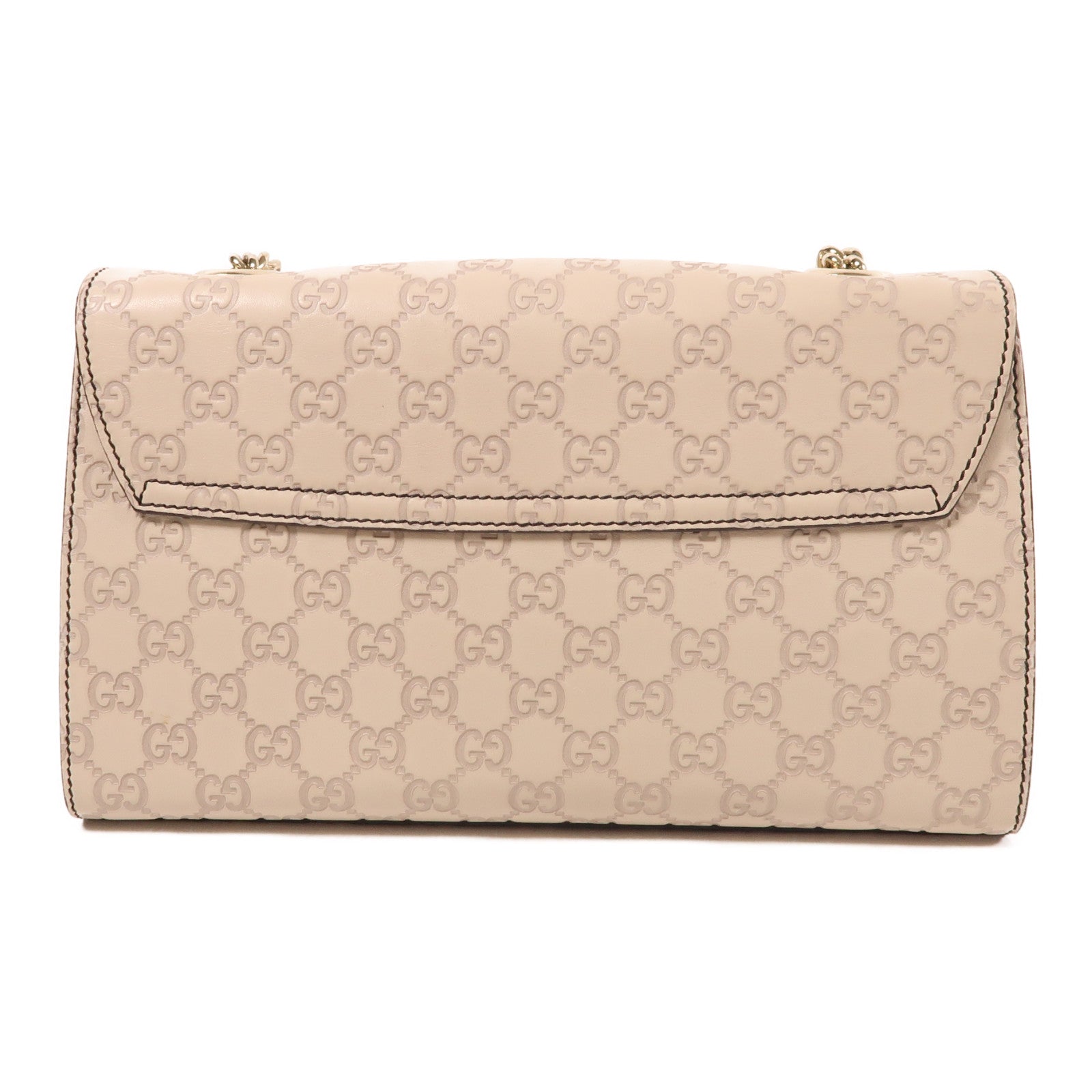 GUCCI 皮革Chain Shoulder金扣鏈帶肩背袋