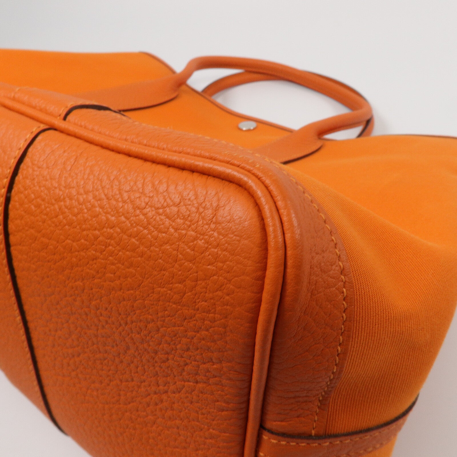 HERMES 帆布Garden Party PM手挽袋Orange