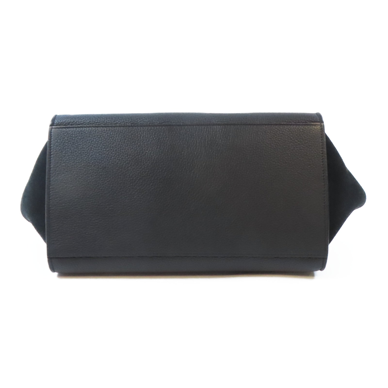 CELINE 牛皮皮革Trapeze Shoulder Bag銀扣肩背袋黑色