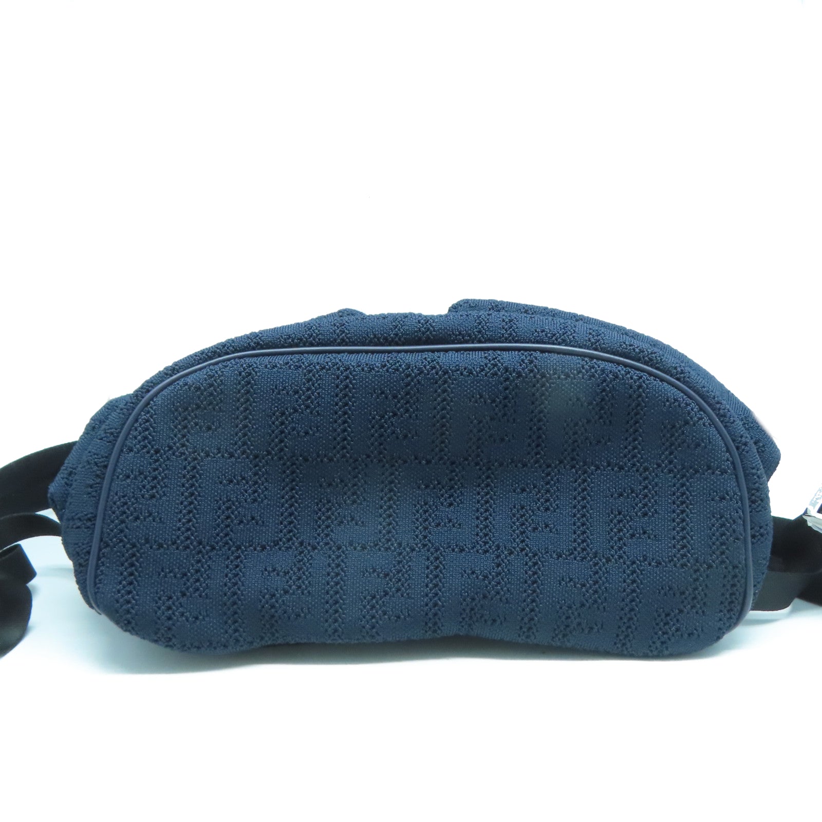 FENDI 【激減優惠】帆布Strike Medium Backpack銀扣背包深藍色
