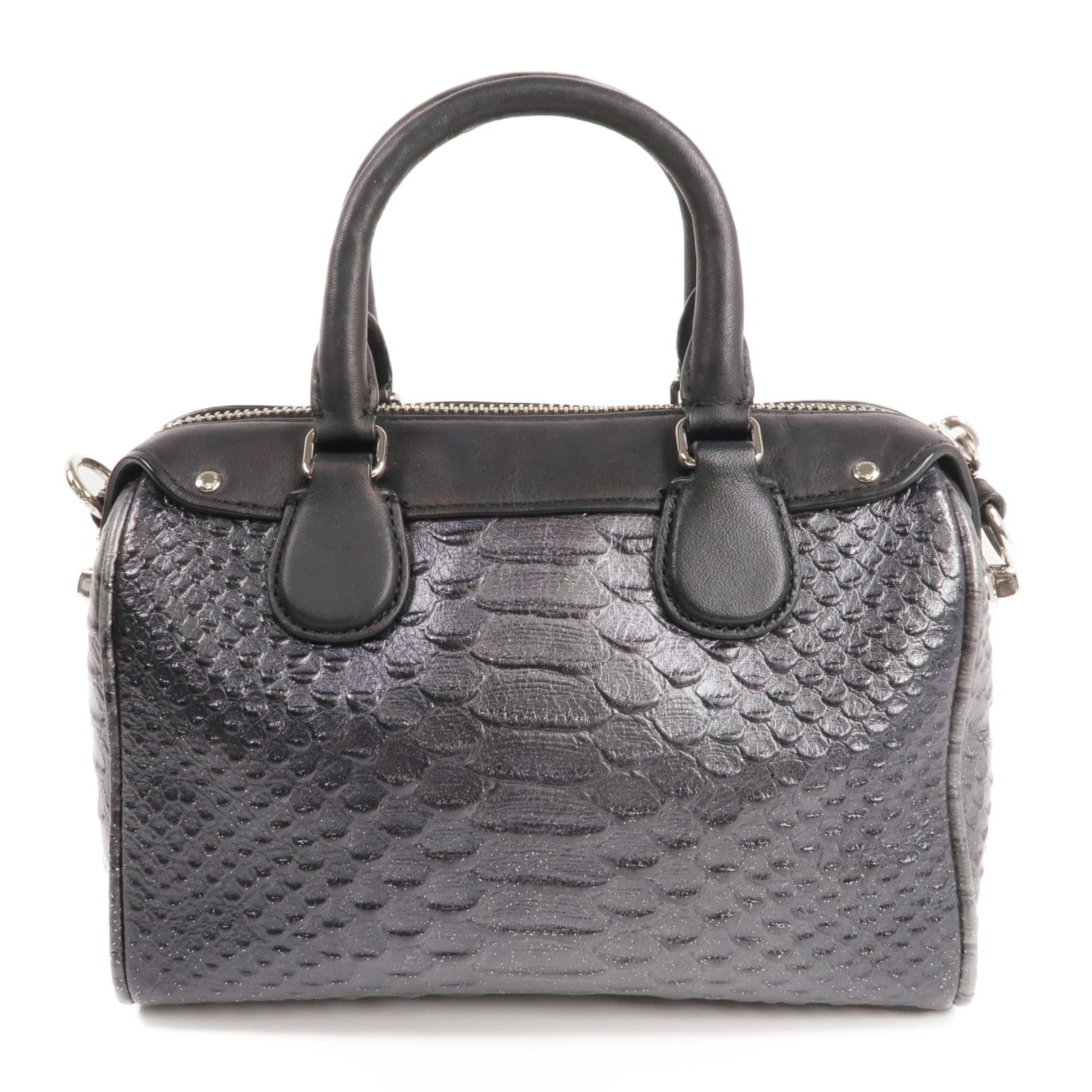 COACH 牛皮皮革2 Way Shoulder Bag銀扣手挽肩背兩用袋