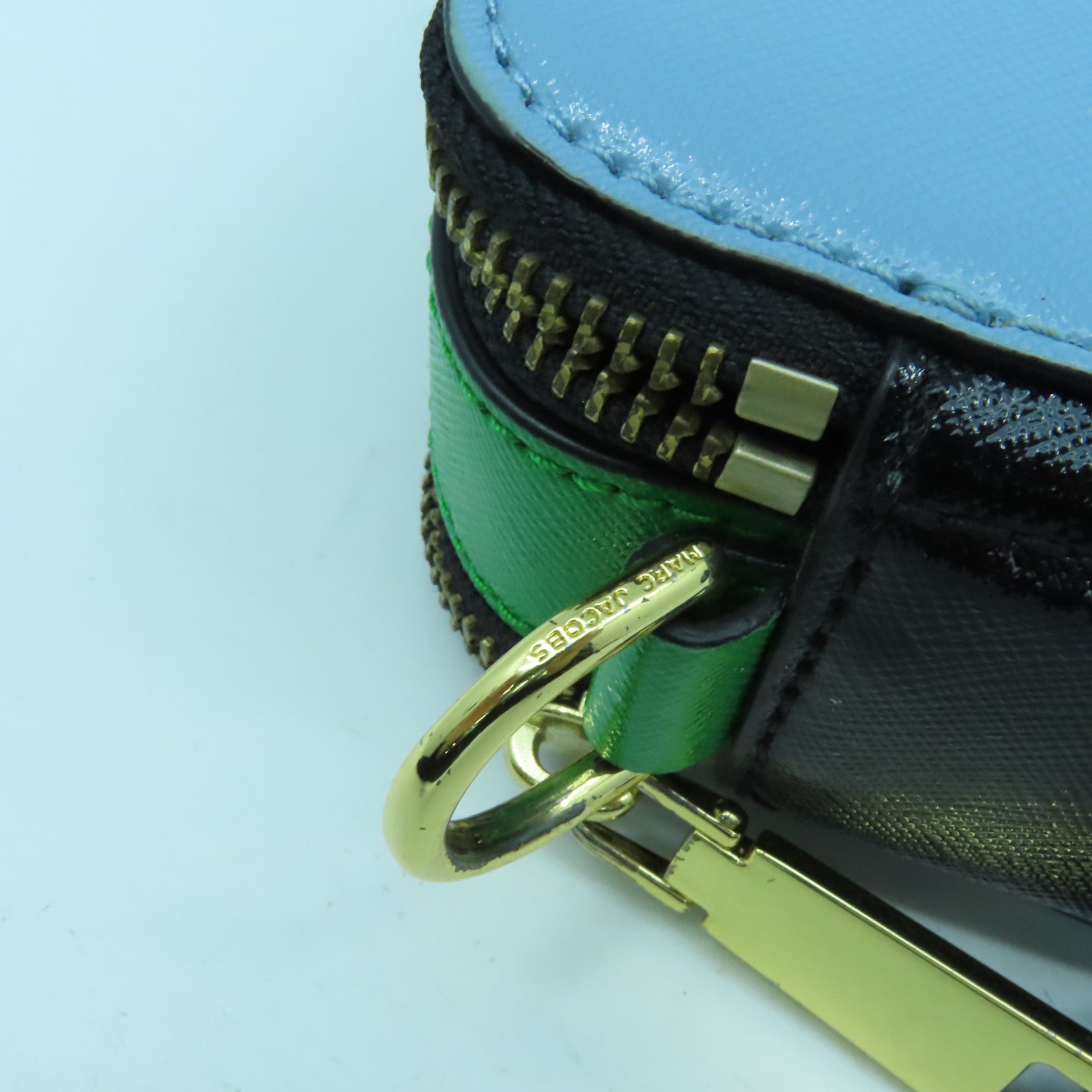 MARC JACOBS 牛皮皮革Shouder Bag金扣肩背袋藍色/綠色