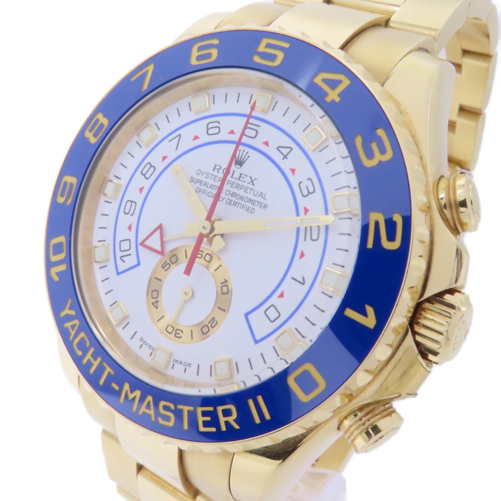 ROLEX Yacht Master II 18K黃金手錶自動機芯白色