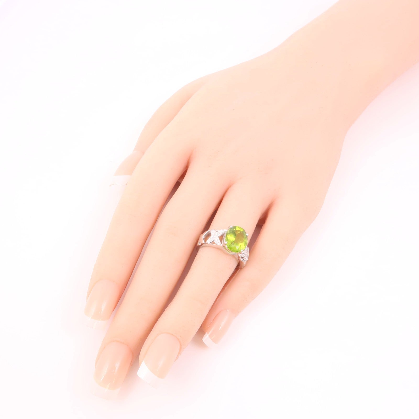 JEWELRY 18K白金Peridot Ring橄欖石戒指