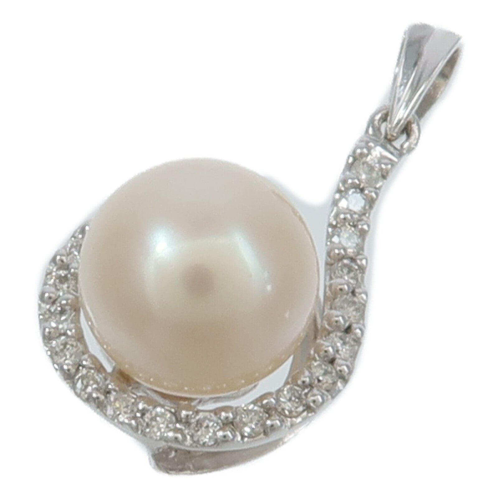 JEWELRY 18K白金Pearl Diamond Pendant珍珠/鑽石吊墜