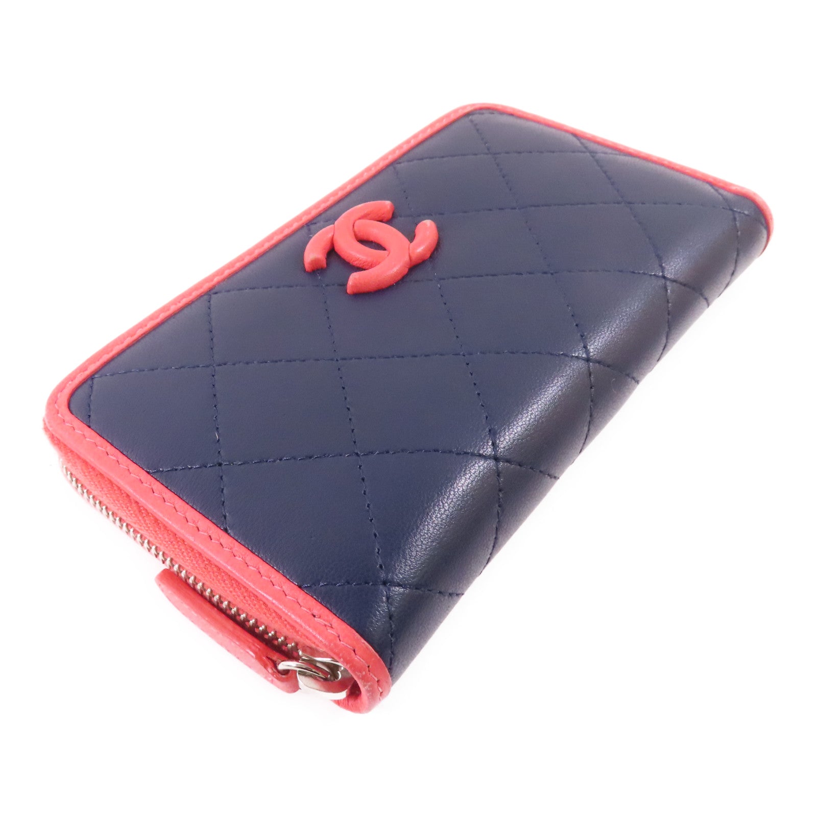 CHANEL 牛皮皮革Wallet銀扣錢包