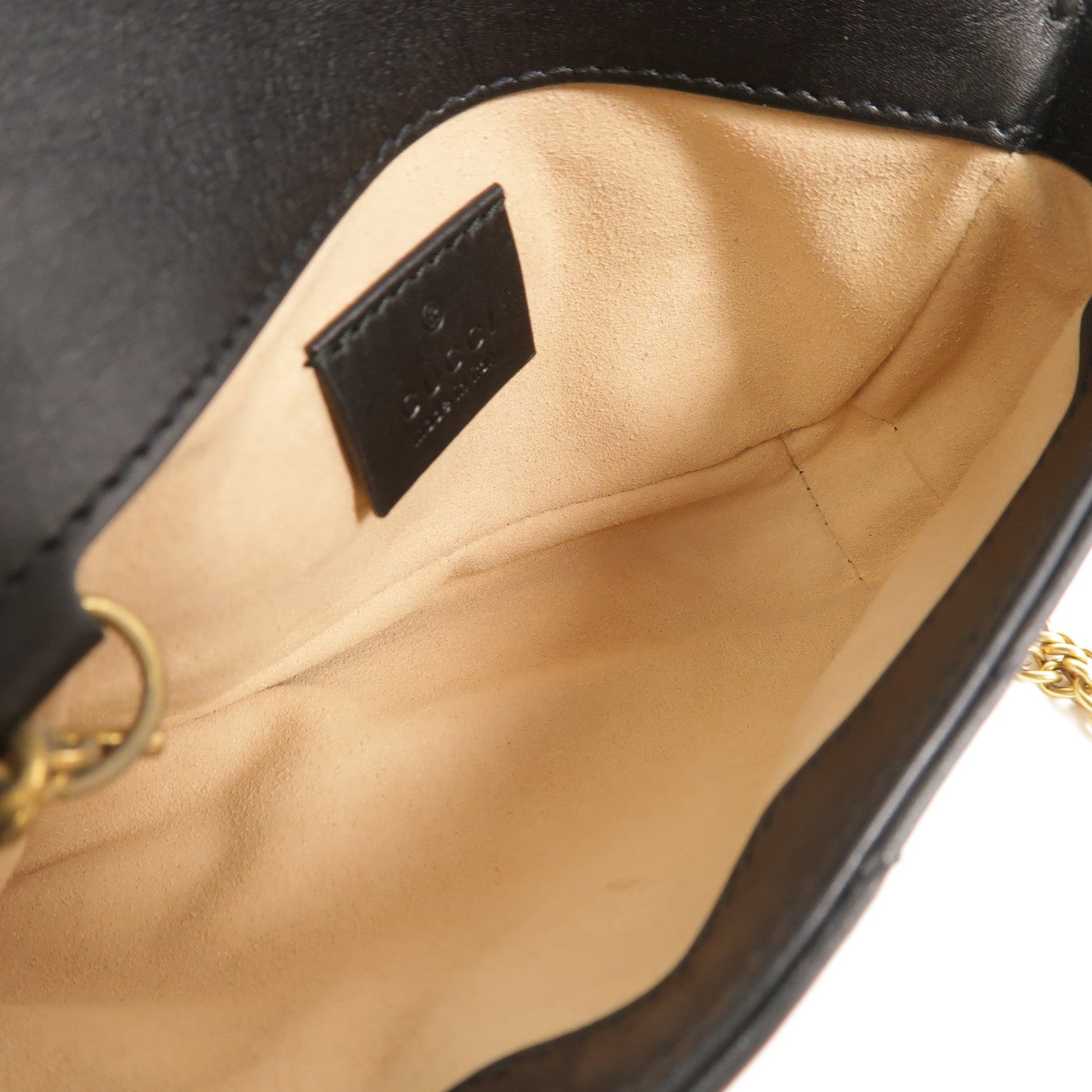 GUCCI 牛皮皮革GG Marmont Super Mini鏈帶肩背袋