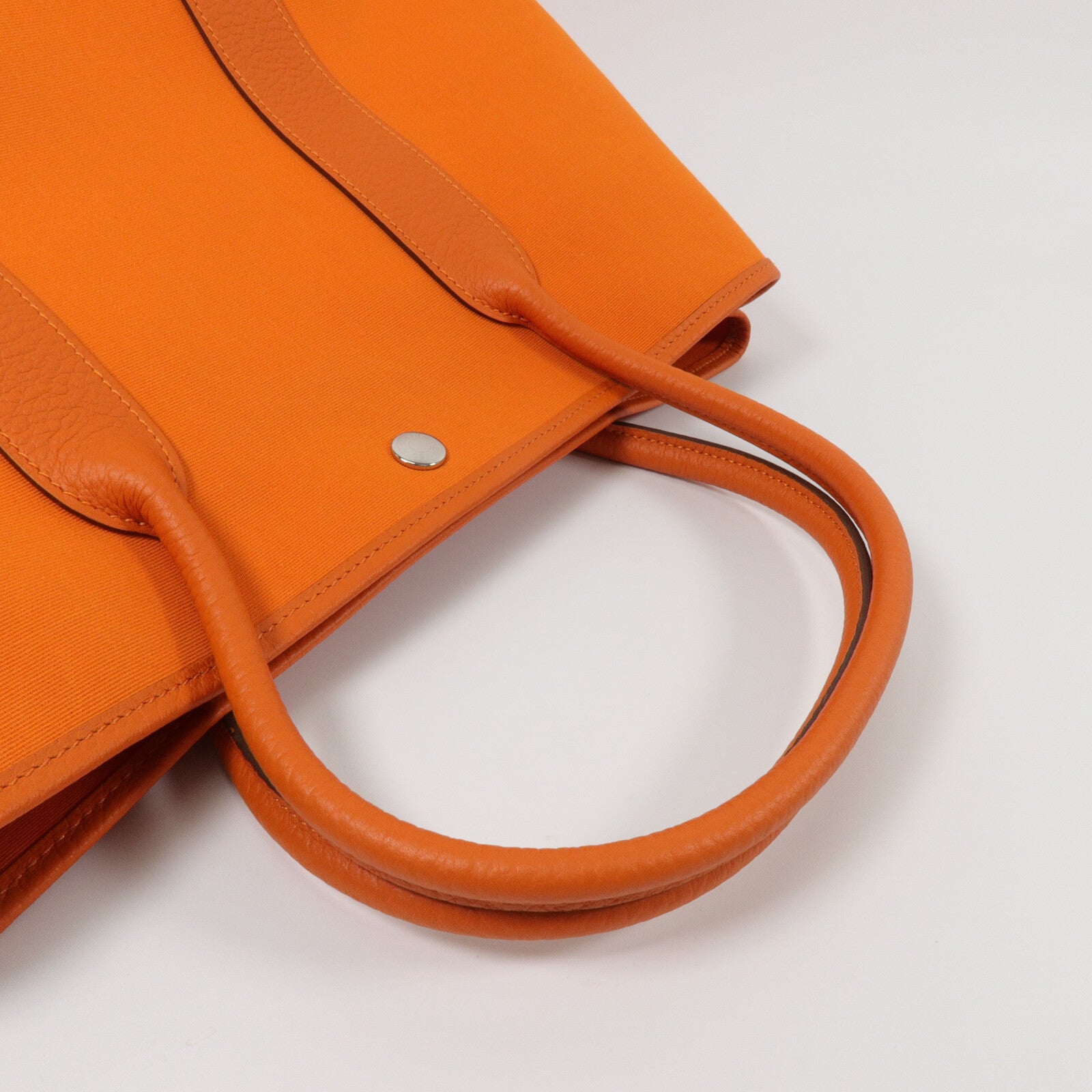 HERMES 帆布Garden Party PM手挽袋Orange