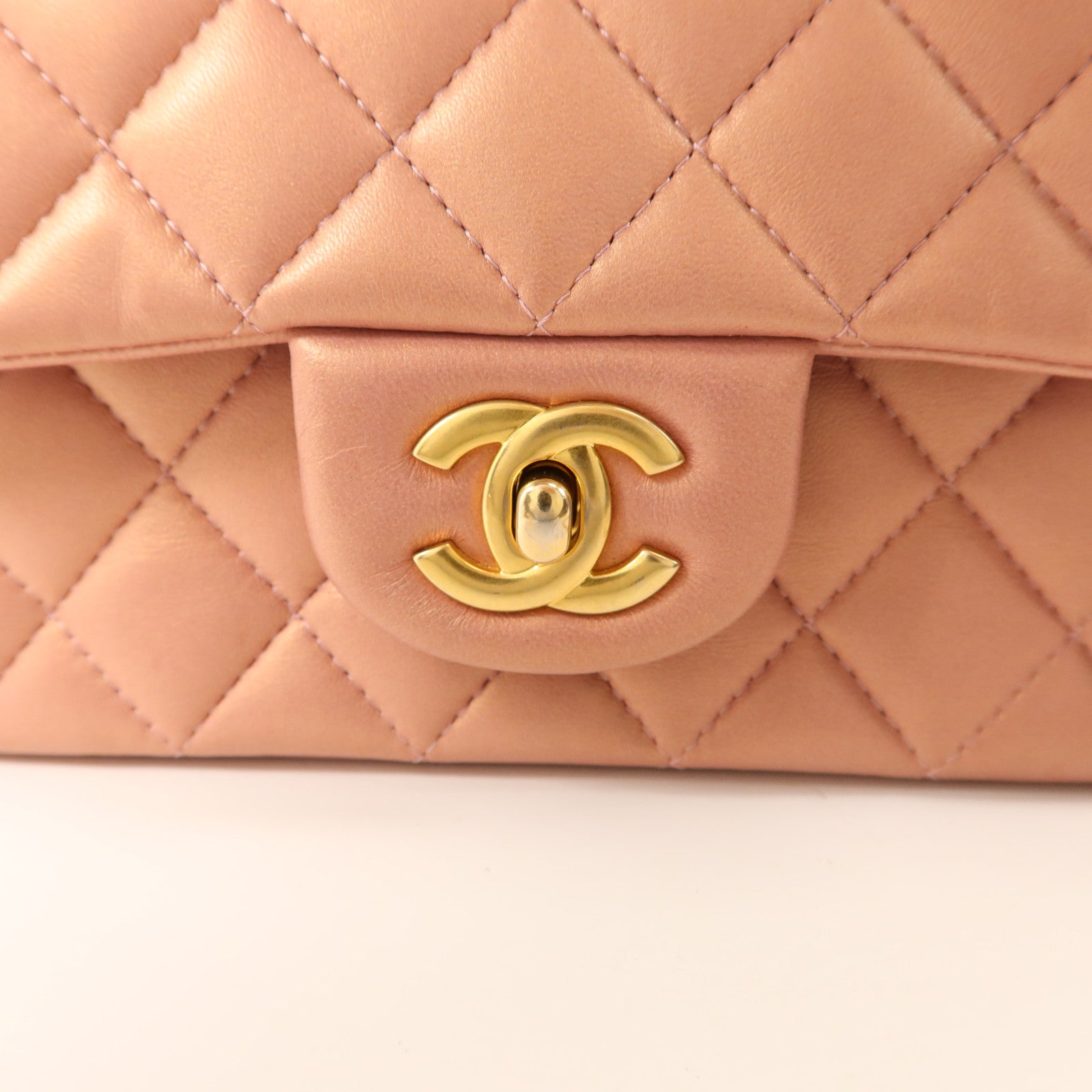 CHANEL 羊皮皮革Top Handle 20金扣鏈帶肩背袋