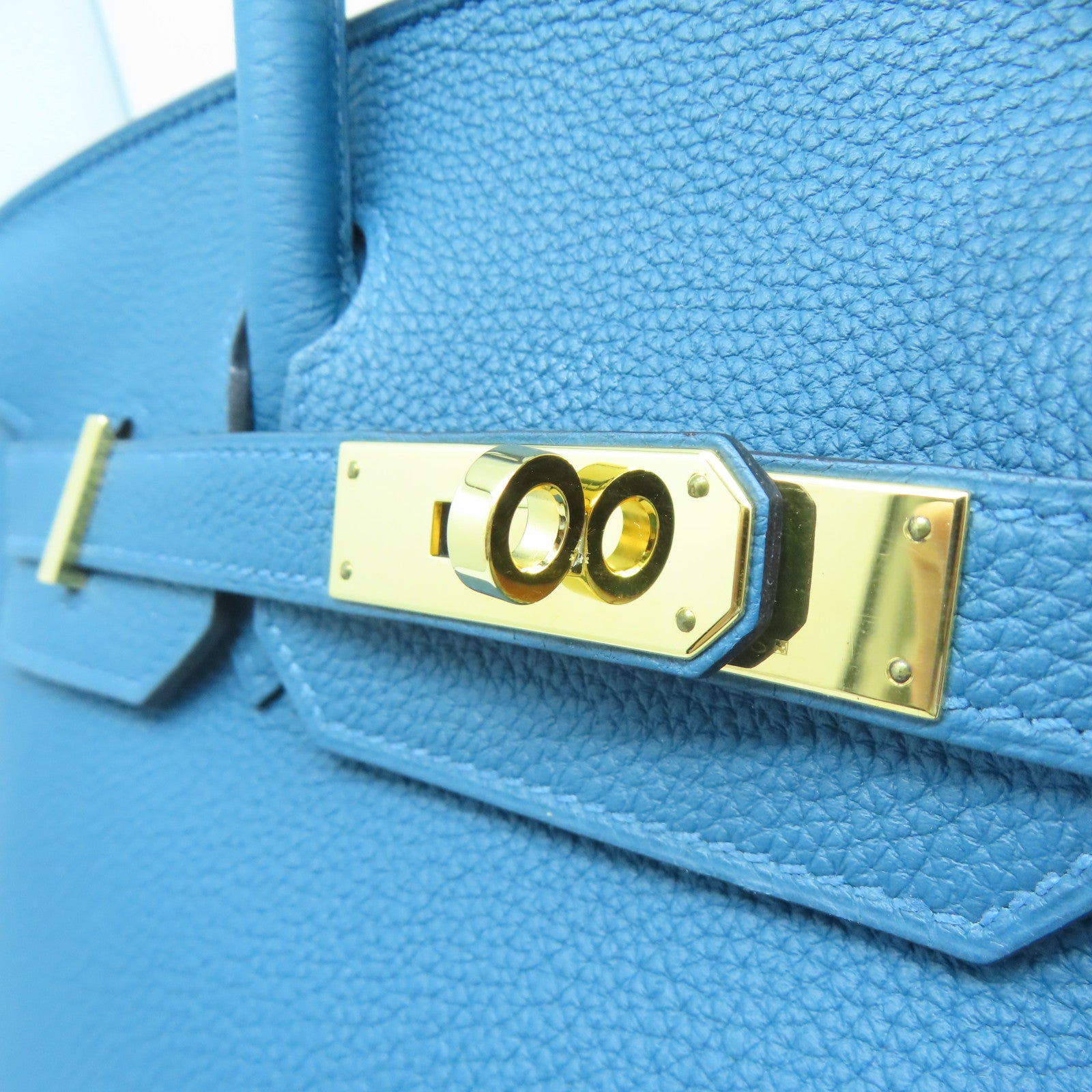 HERMES 【激減優惠】Taurillon Clemence皮革Birkin 30金扣手挽袋藍色